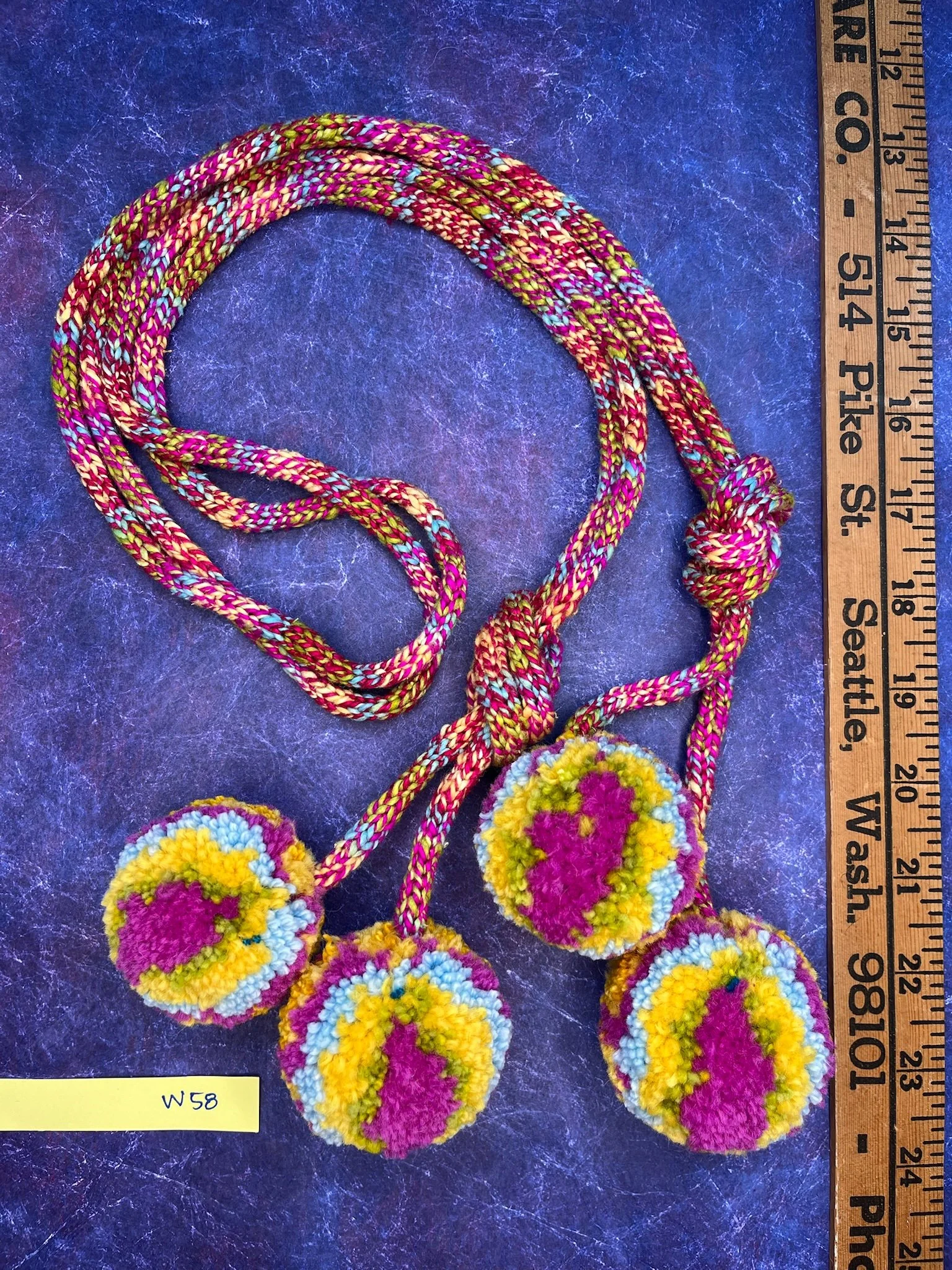 Silk confetti Pompom Scarf W58