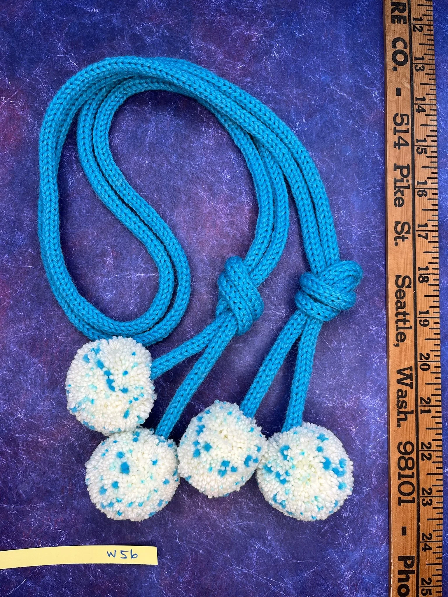 Turquoise sprinkle Pompom Scarf W56