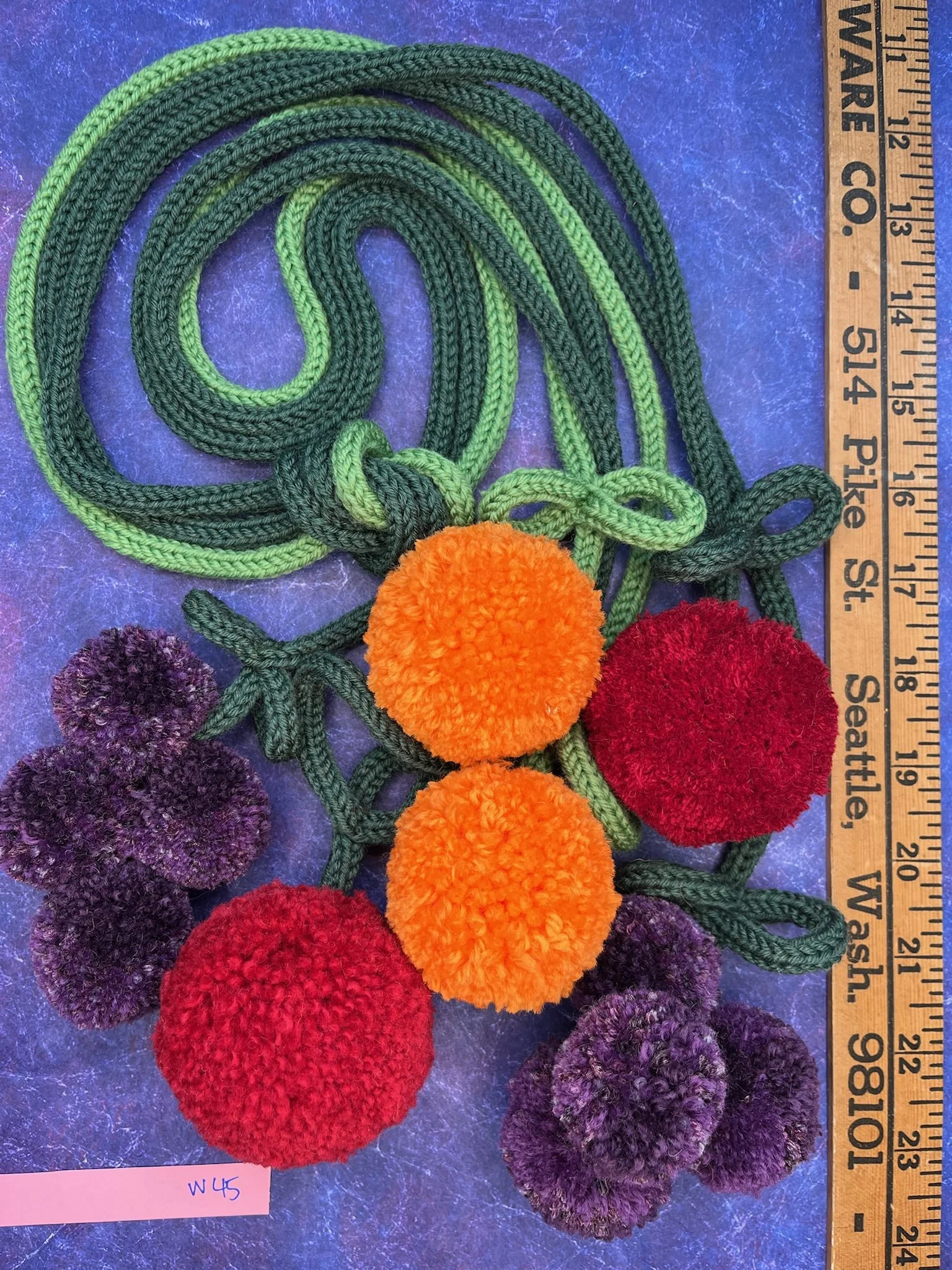 Fruit Salad Pompom Scarf W45