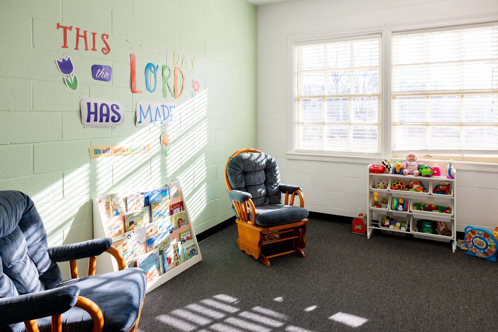 nursery drenched in sunlight