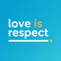 Text reading 'love is respect' on a blue background