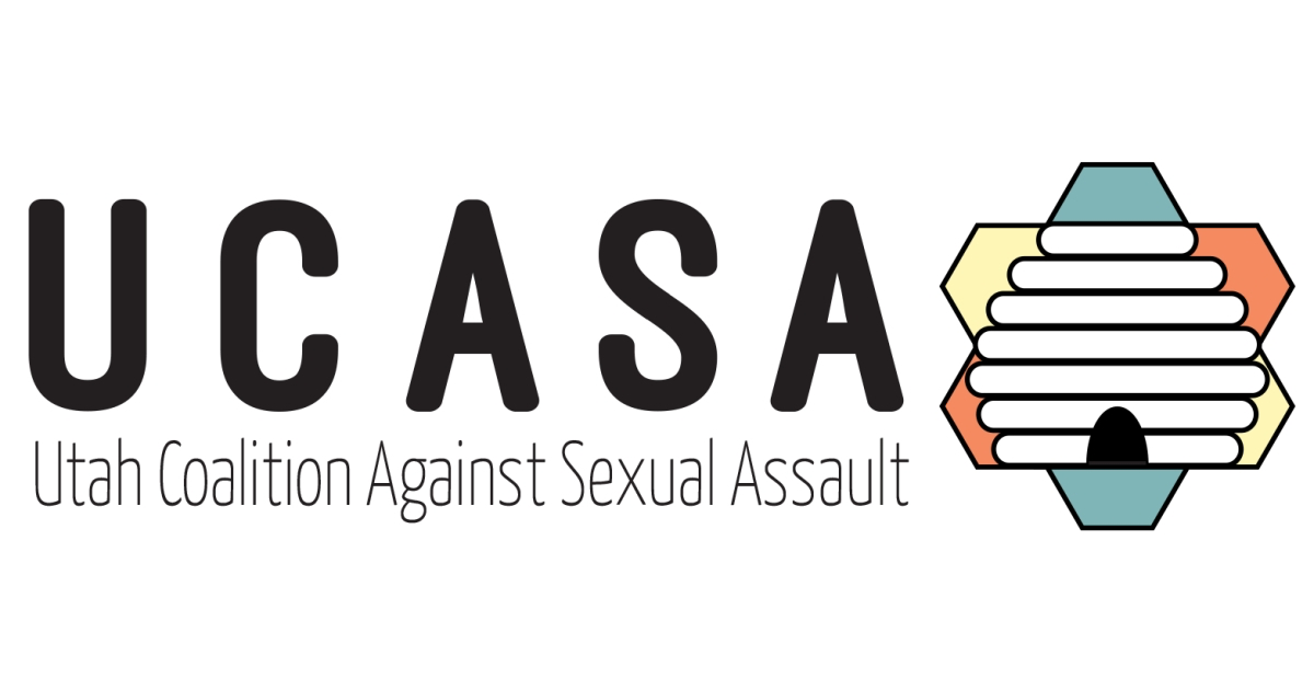 Logo of Utah Coalition Against Sexual Assault (UCASA) with stylized beeswax candles in hexagon shapes.