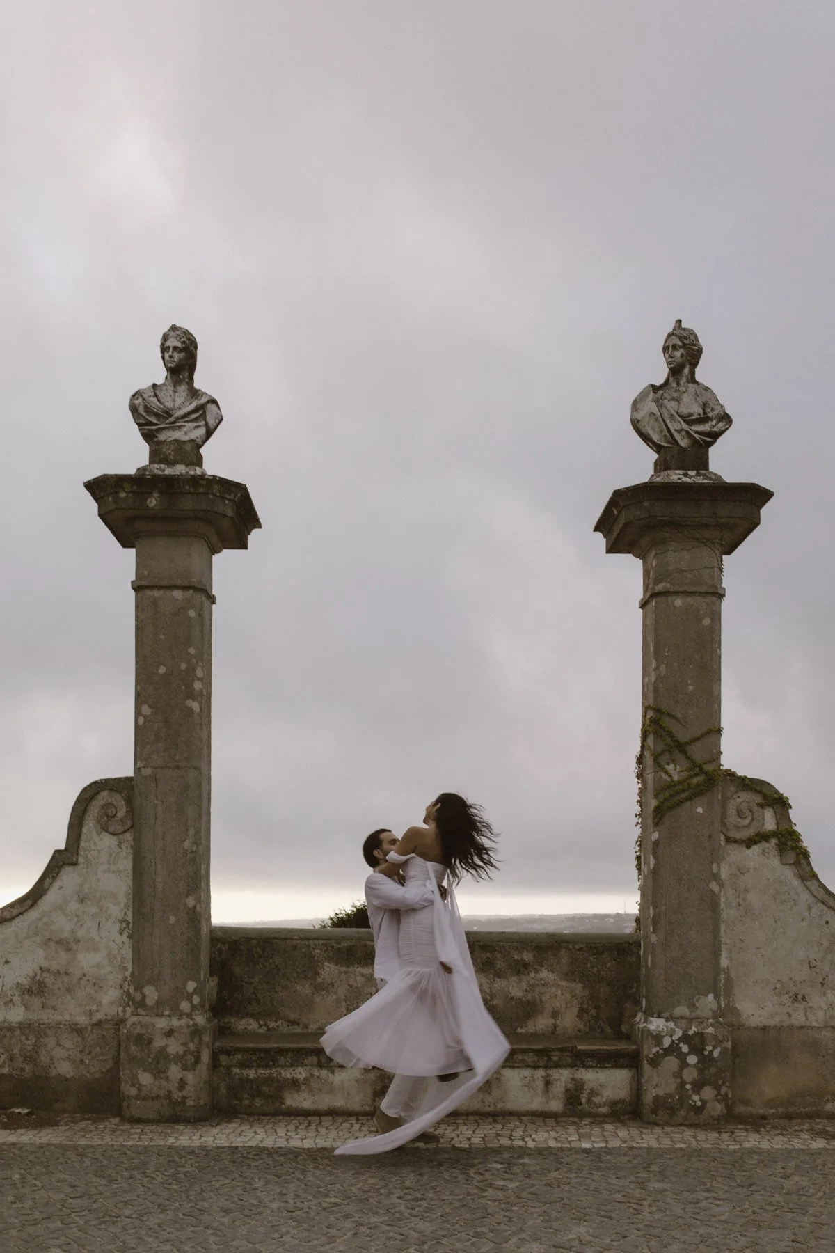 Modern wedding photography with editorial influence shot in Tivoli Seteais Sintra, Portugal