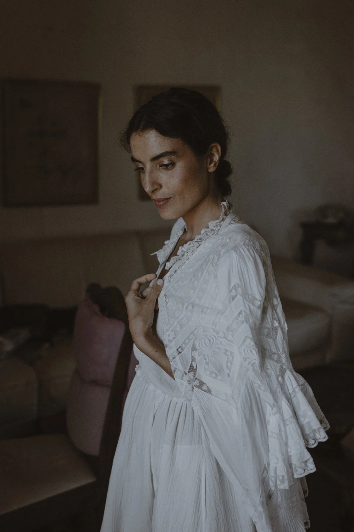 Unposed bridal portrait in Portugal