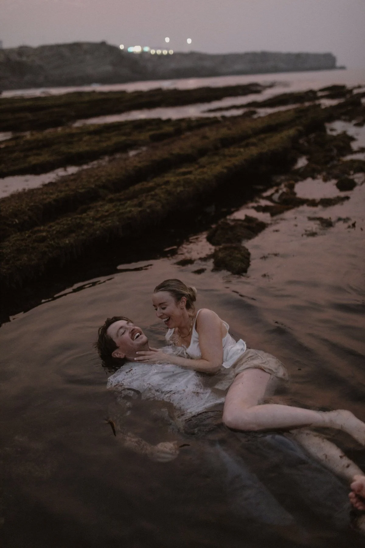 Candid engagement shot in Portugal