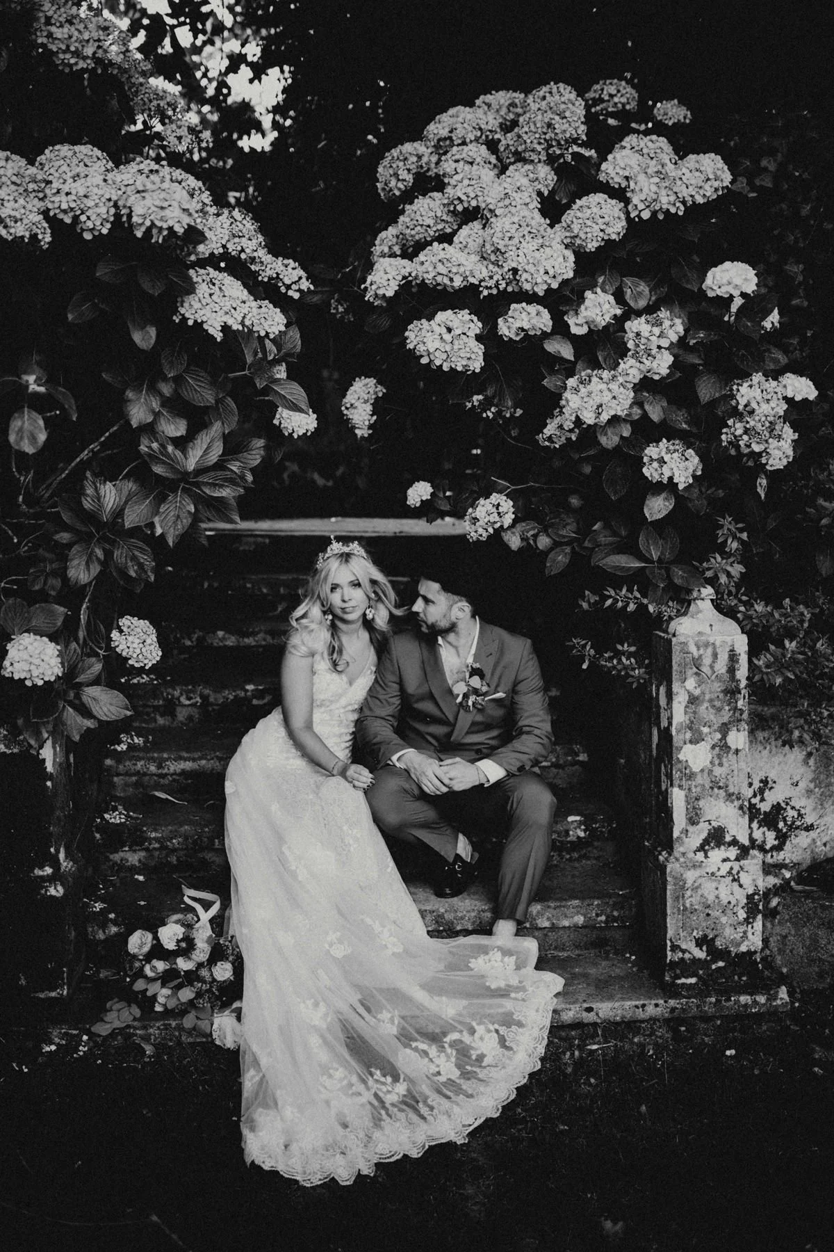 Fashion-inspired wedding portrait in Sintra, Portugal