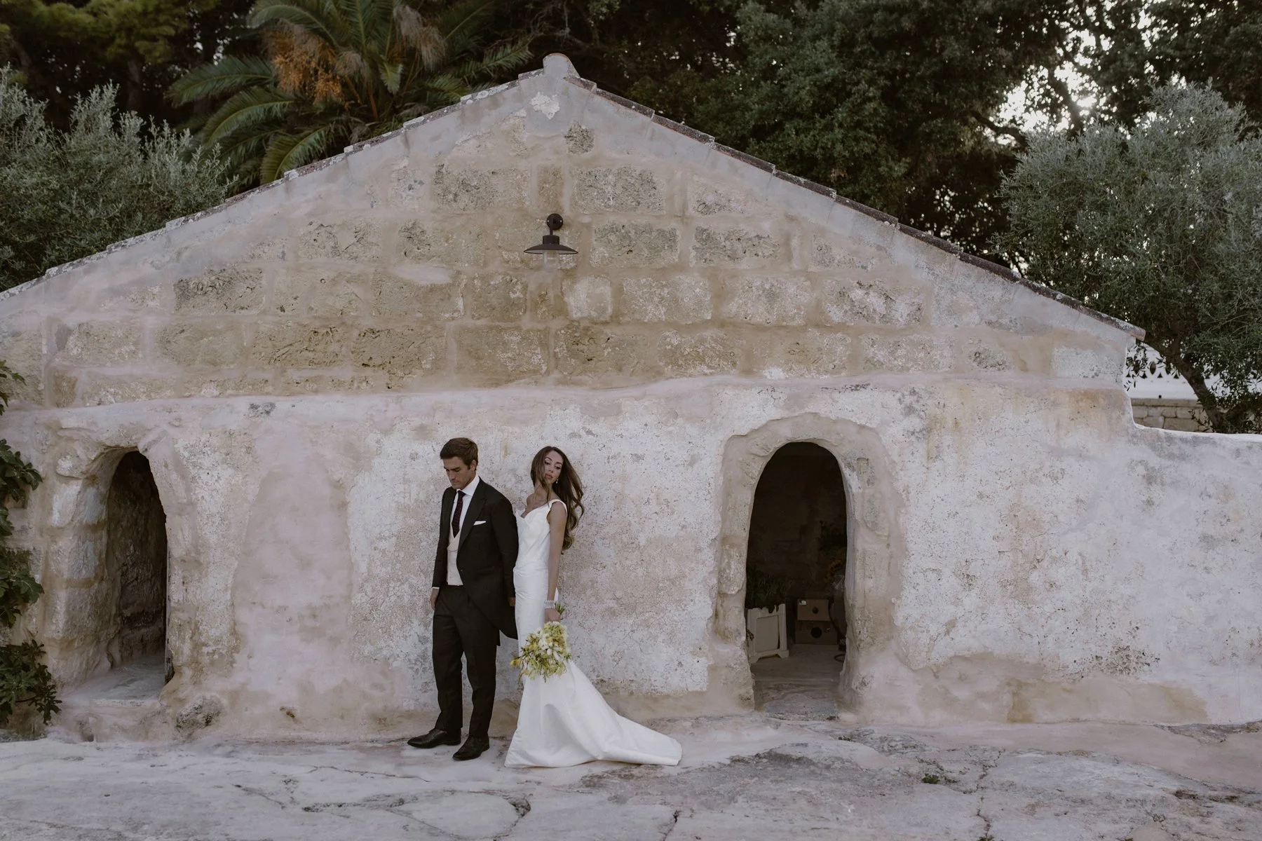 Editorial couple portrait in destination wedding in Menorca, photographed by lookimaginary
