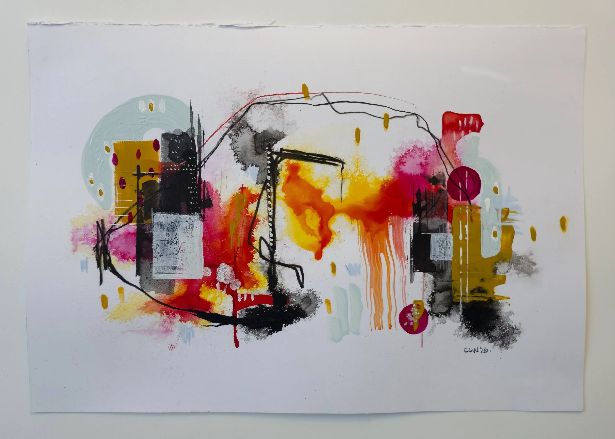 Mixed Media work by Caroline C Wallace THE HUM_DENSIFICATION