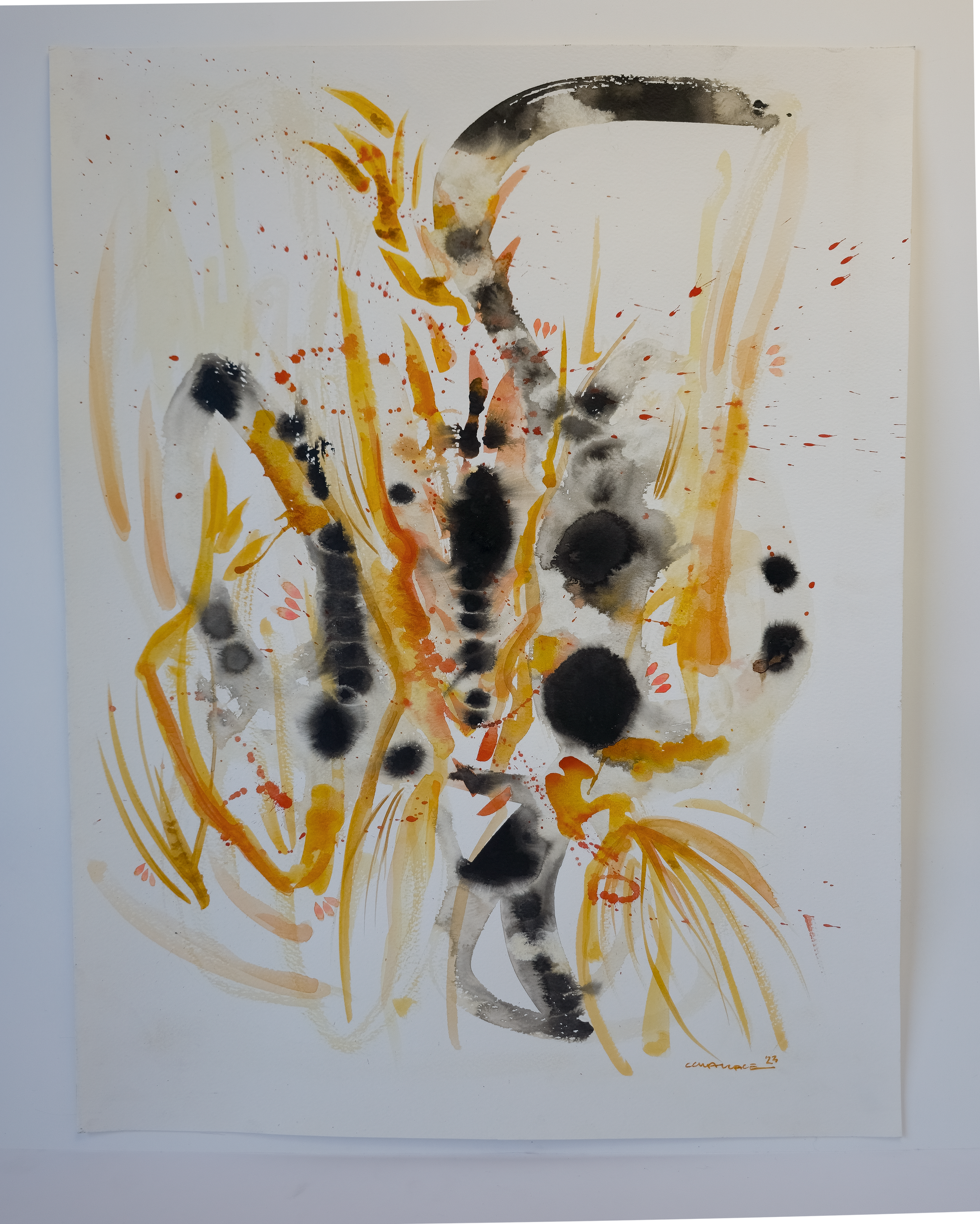 Mixed media work by Caroline C Wallace_HARVEST_SCYTHE