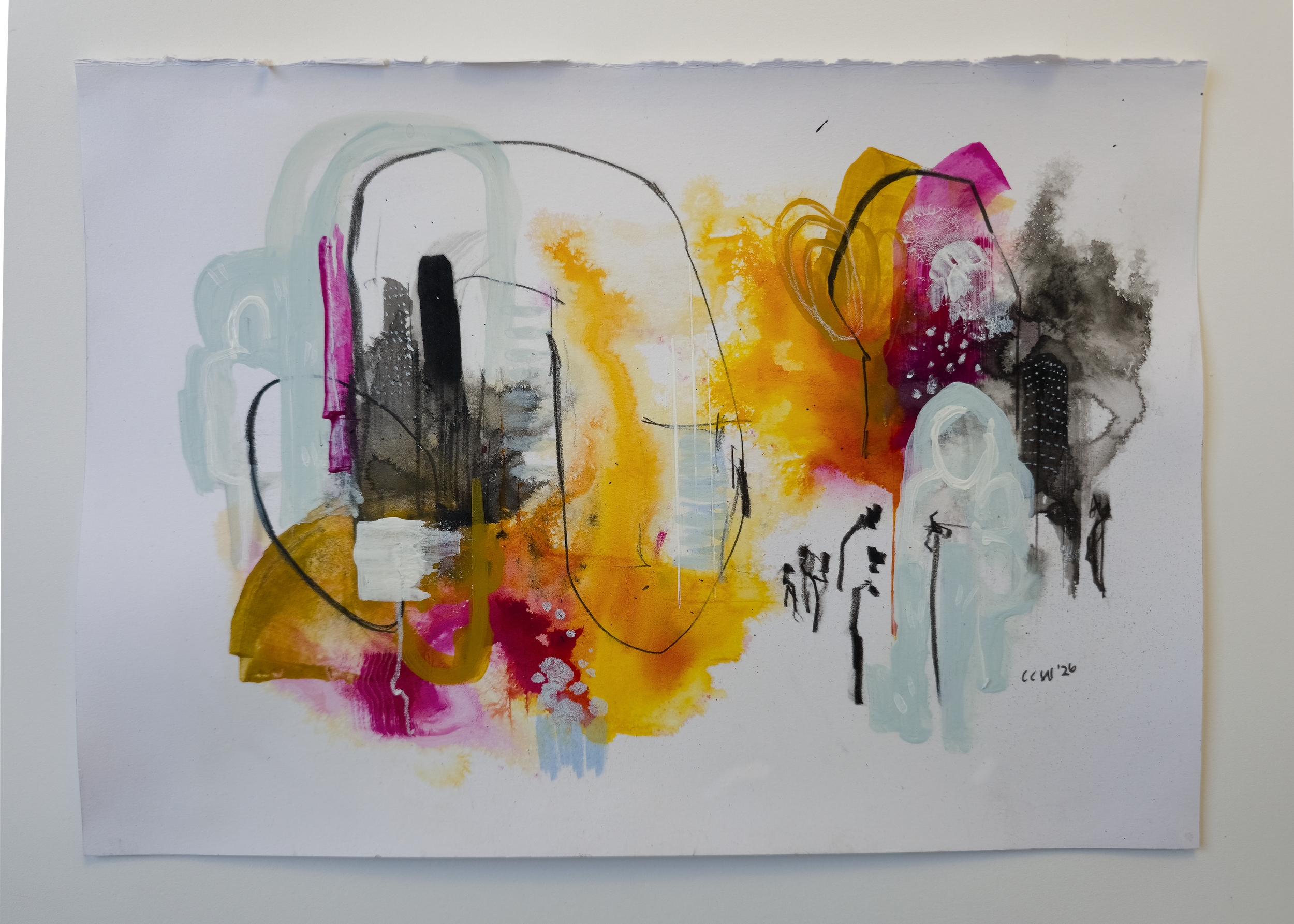 Mixed Media work by Caroline C Wallace THE HUM_THE HUM