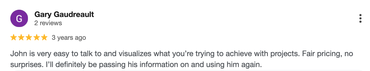 5-star Google review for giving advice and parts sourcing.