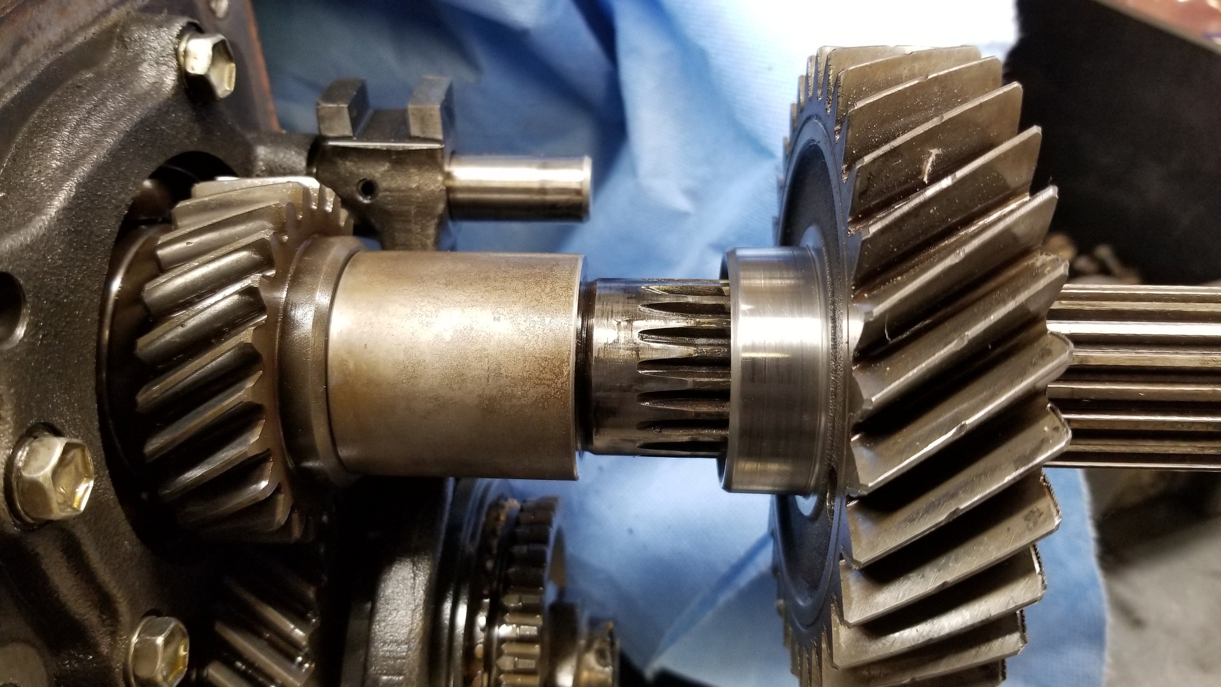 Toyota H55f transmission being rebuilt.