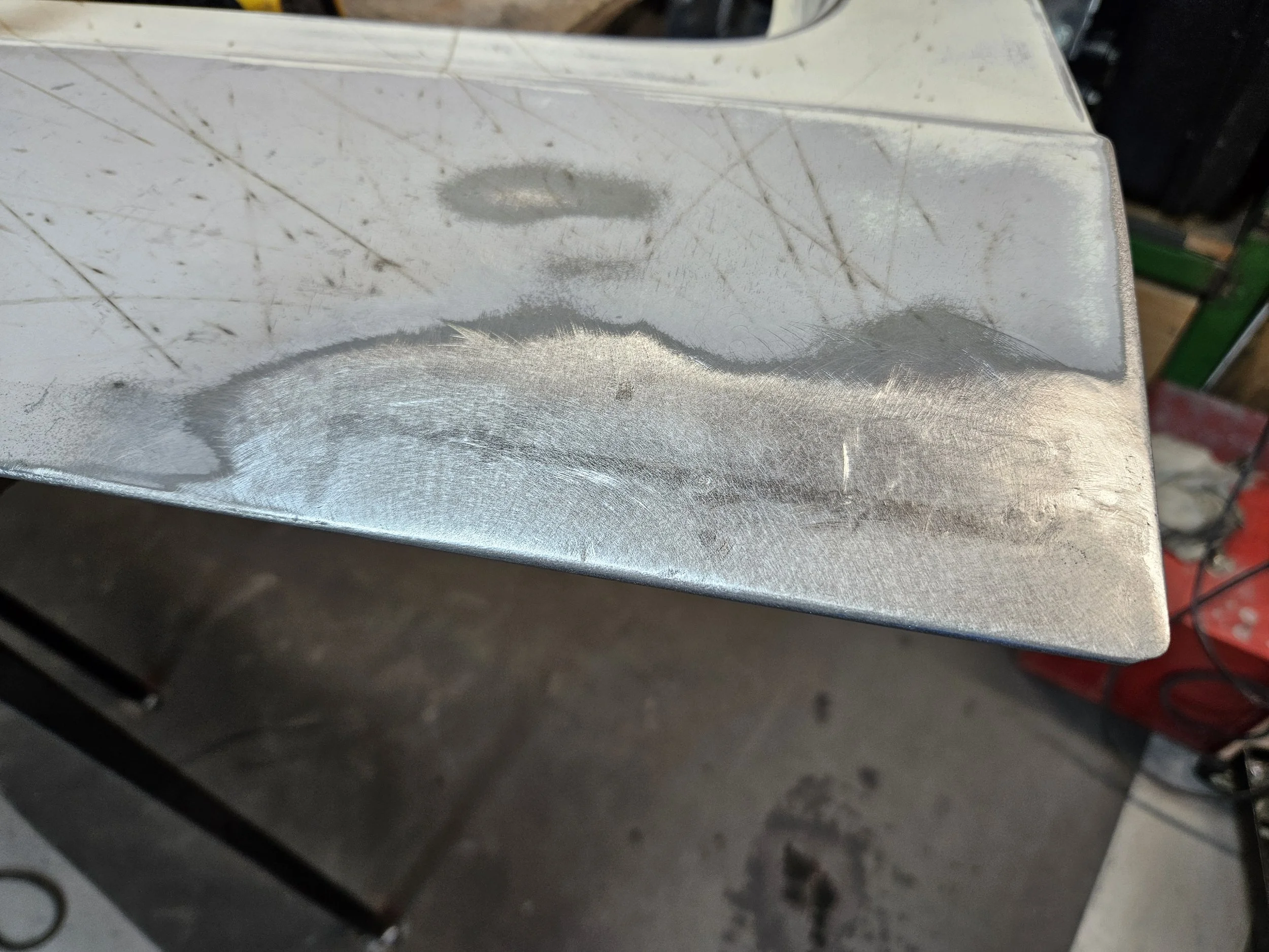 New metal welded in on a rear hatch on a 60-series Landcruiser.