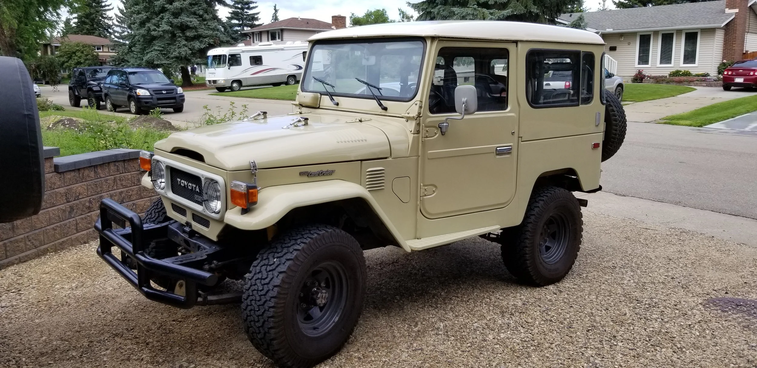 Parked BJ42 Toyota Landcruiser.