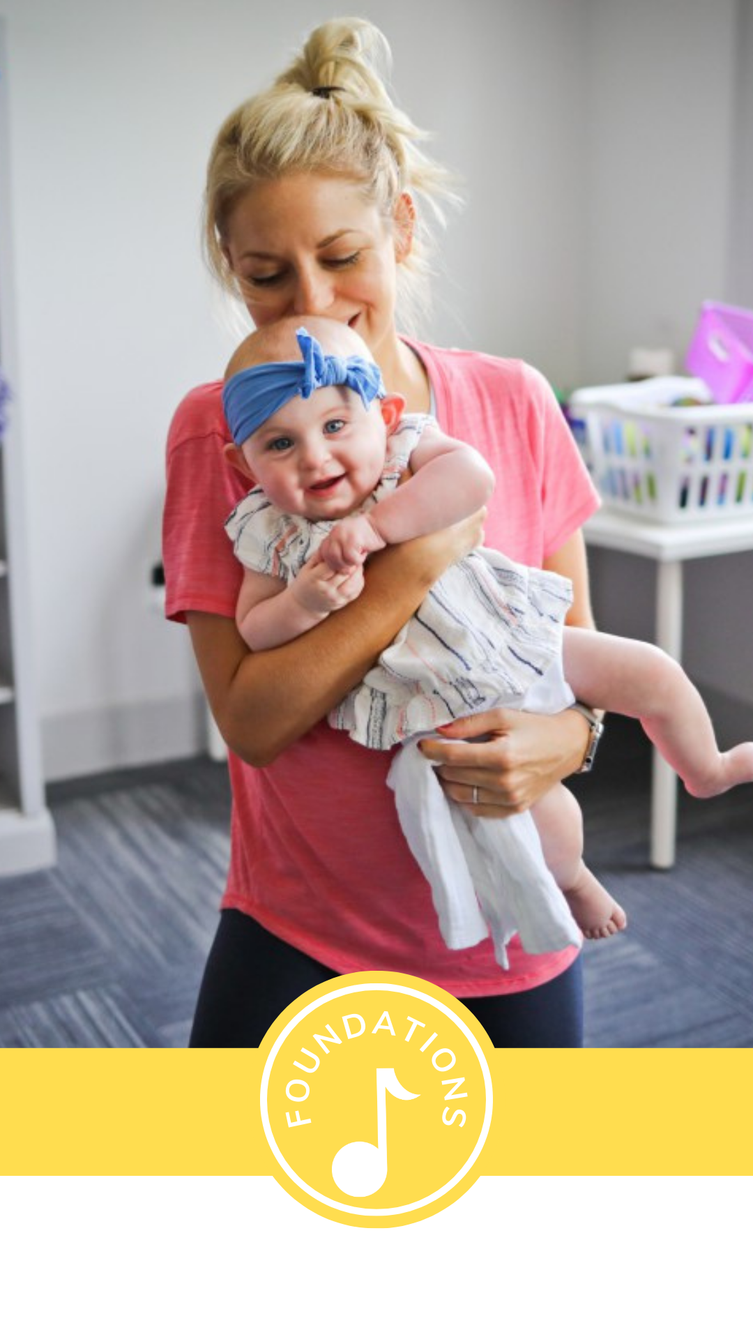 A mum and baby participating in a music and movement class for babies and toddlers in Toowoomba.