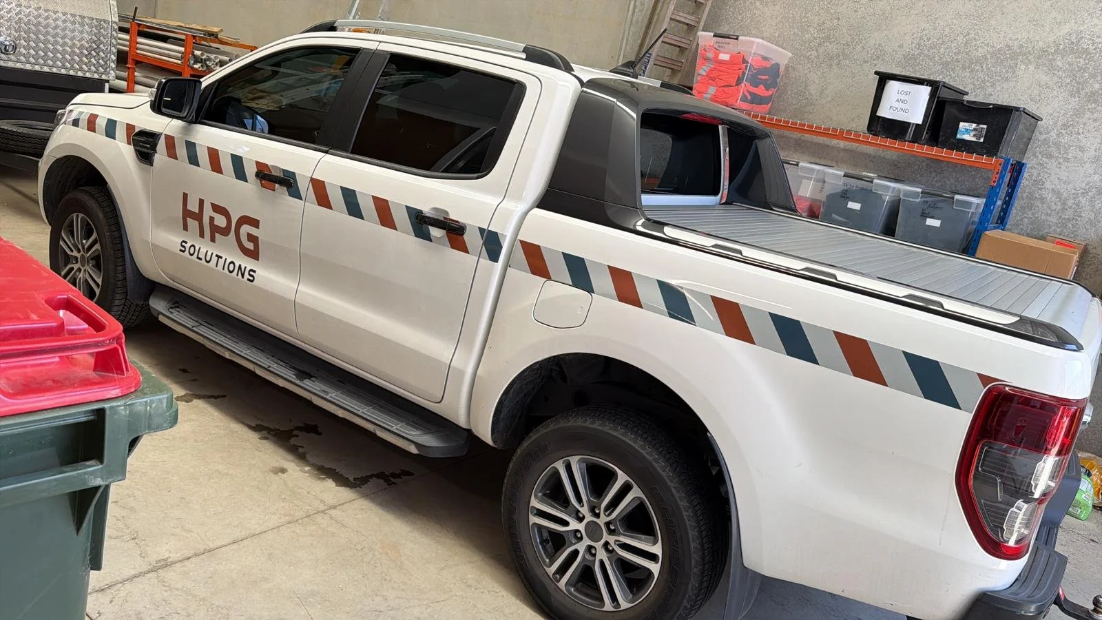 White pickup truck with 