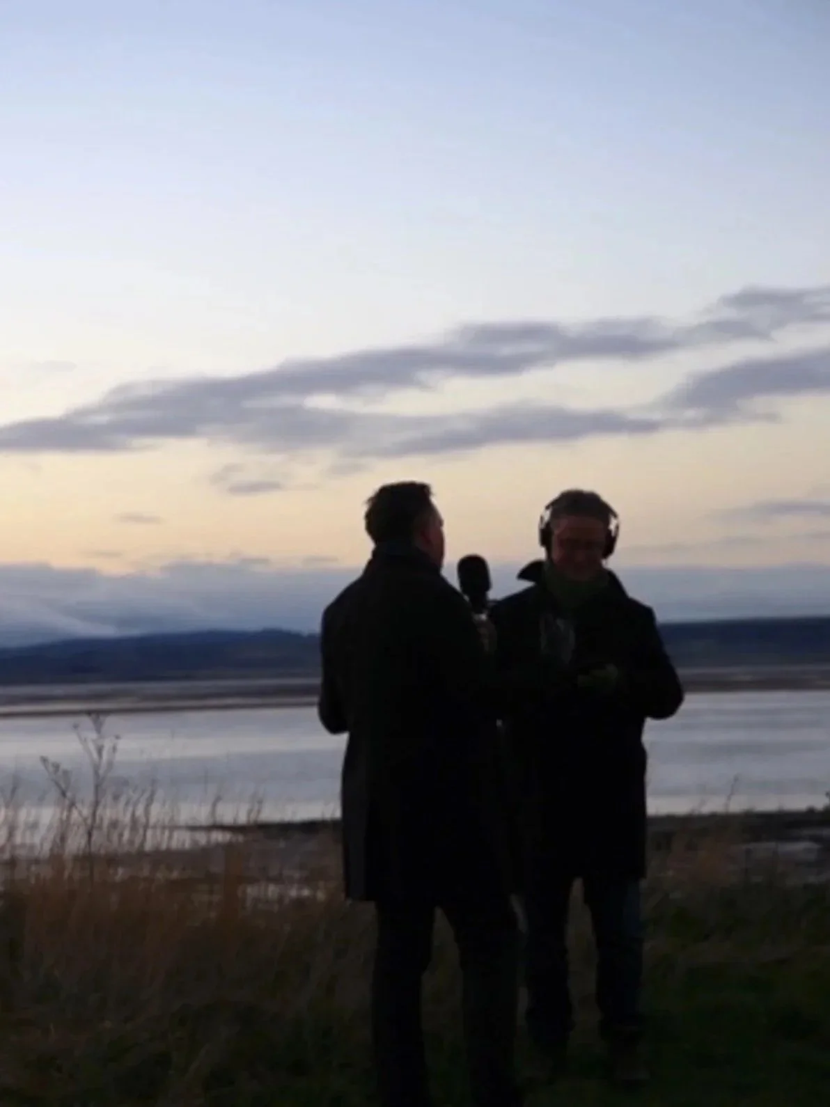 Richard Fidlerand Kari Gislason on Lindisfarne Island