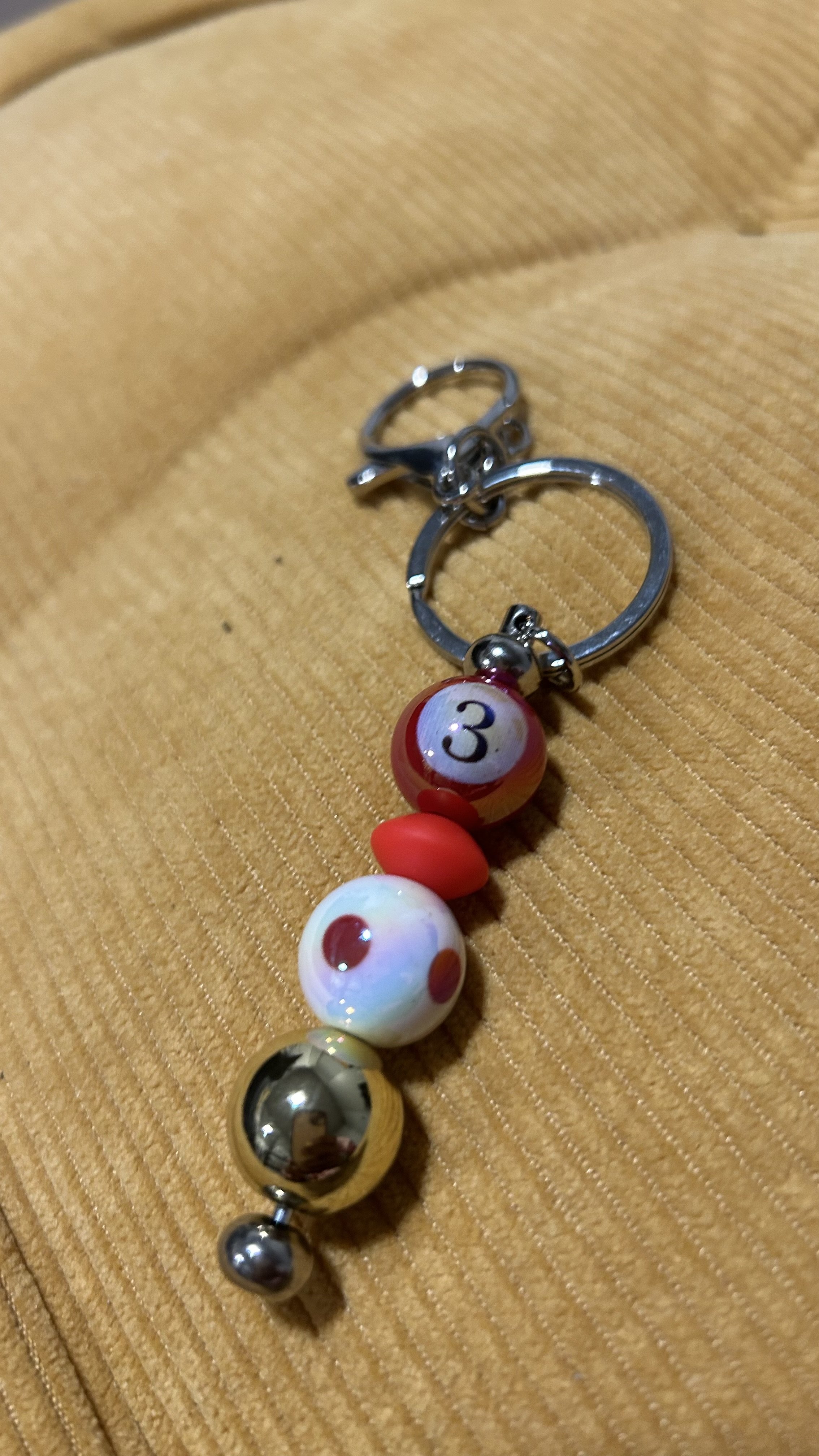 Vibrant Beaded Keychain Charm