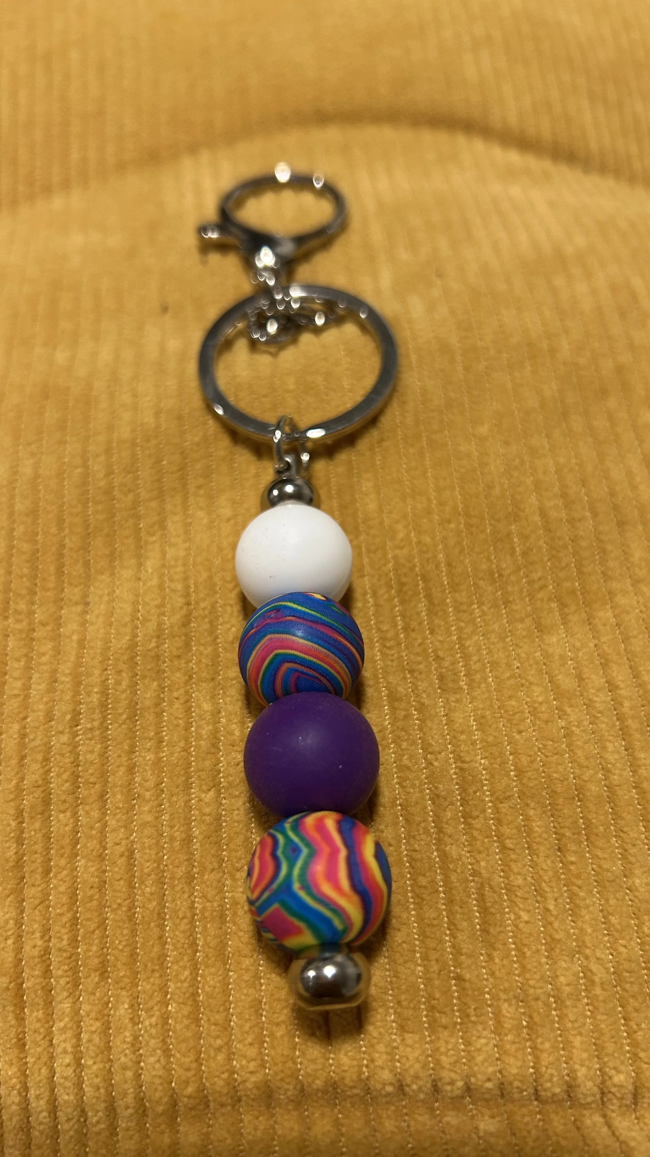 Multicolor Beaded Keychain Charm