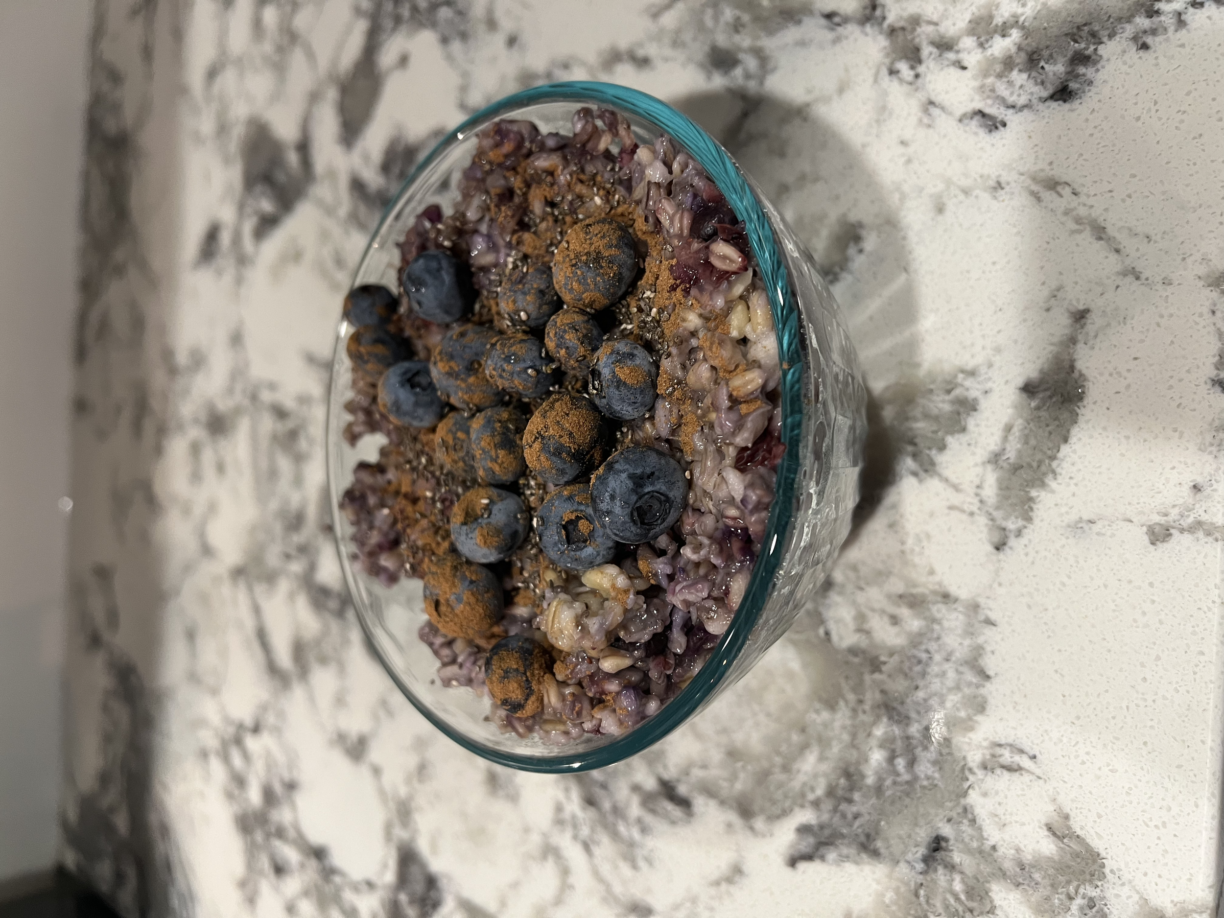 Blueberry cinnamon oat groats made with local blueberries