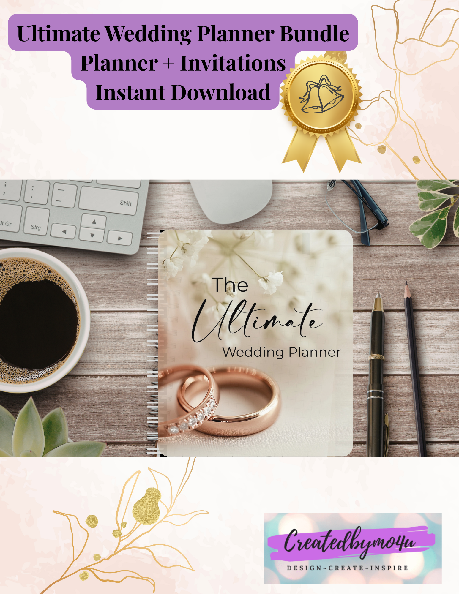 The ULTIMATE Wedding Planner Digital Download | Printable Bridal Organizer PDF