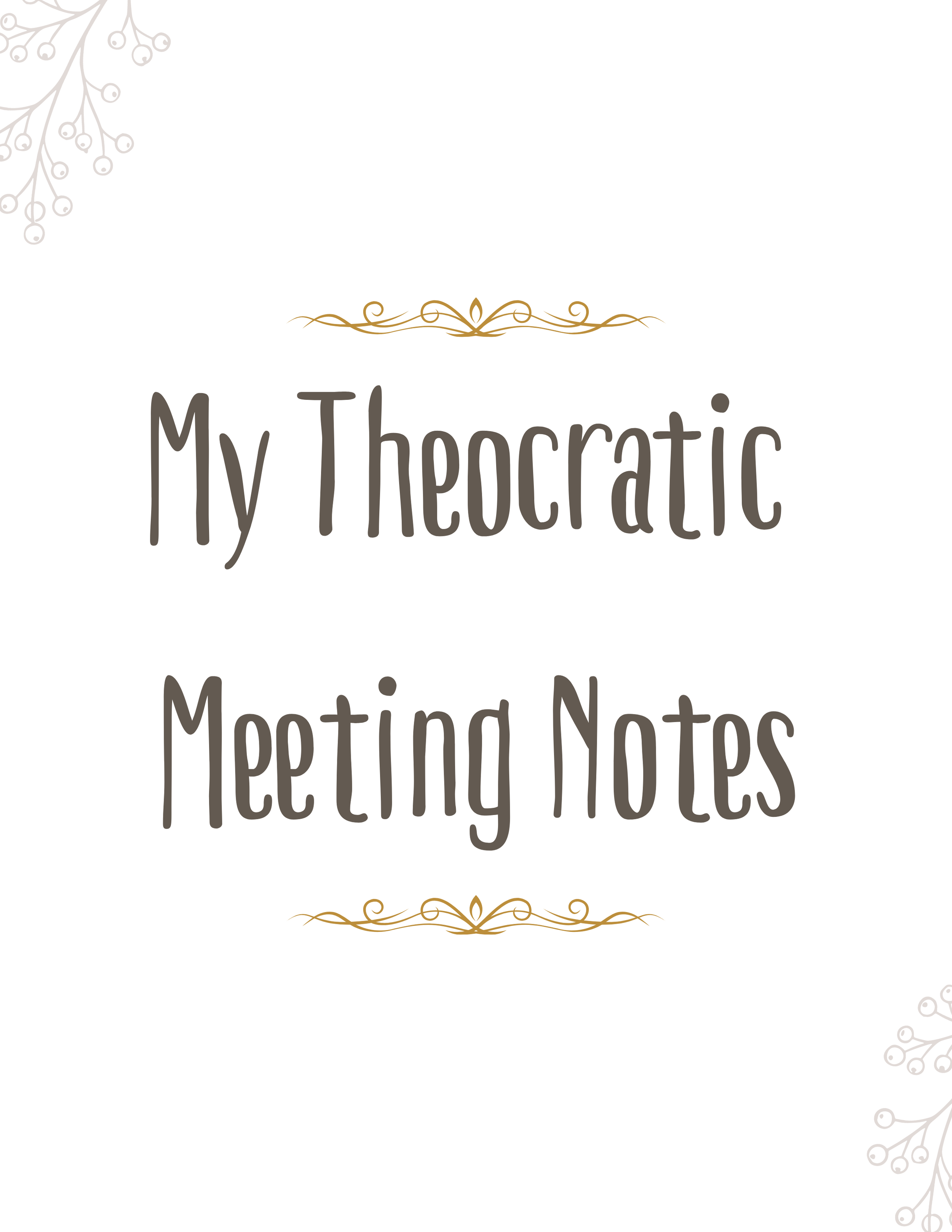 JW Meeting Notebook | Talks | Gems | Study Notes | Printed and Bound