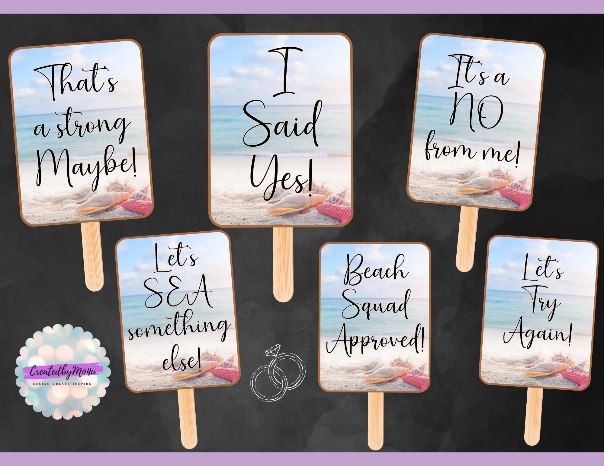 Say Yes to the Dress – Bridal Shopping Paddles - BEACH  (Digital Download)