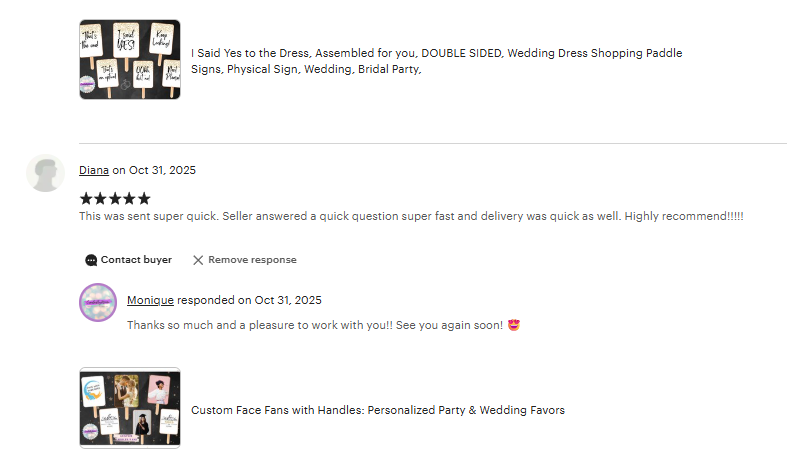 Multiple customizable face fan signs with handles, featuring personalized party and wedding messages, arranged in a display