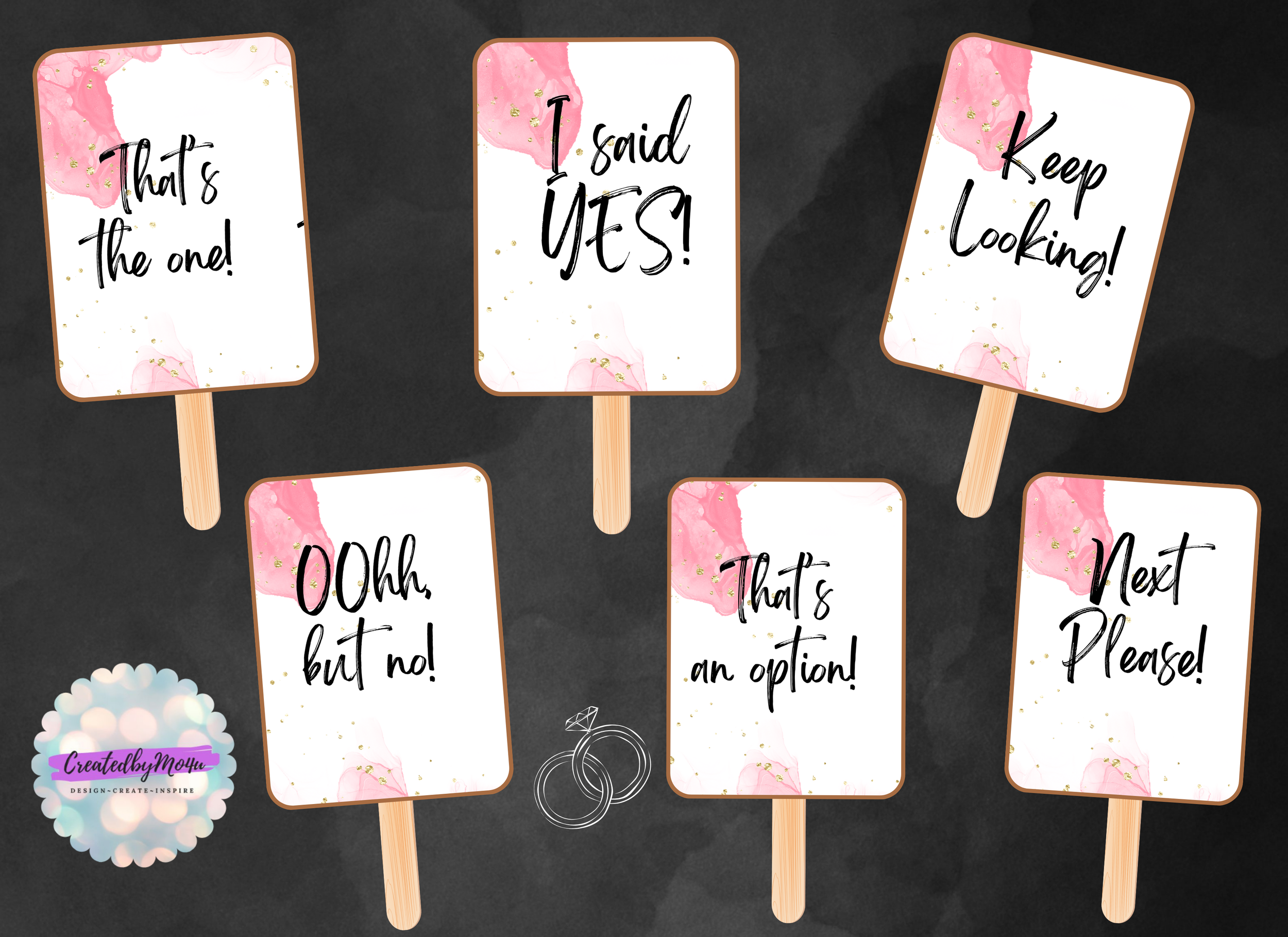 Say Yes to the Dress – Bridal Shopping Paddles - PINK  (Digital Download)