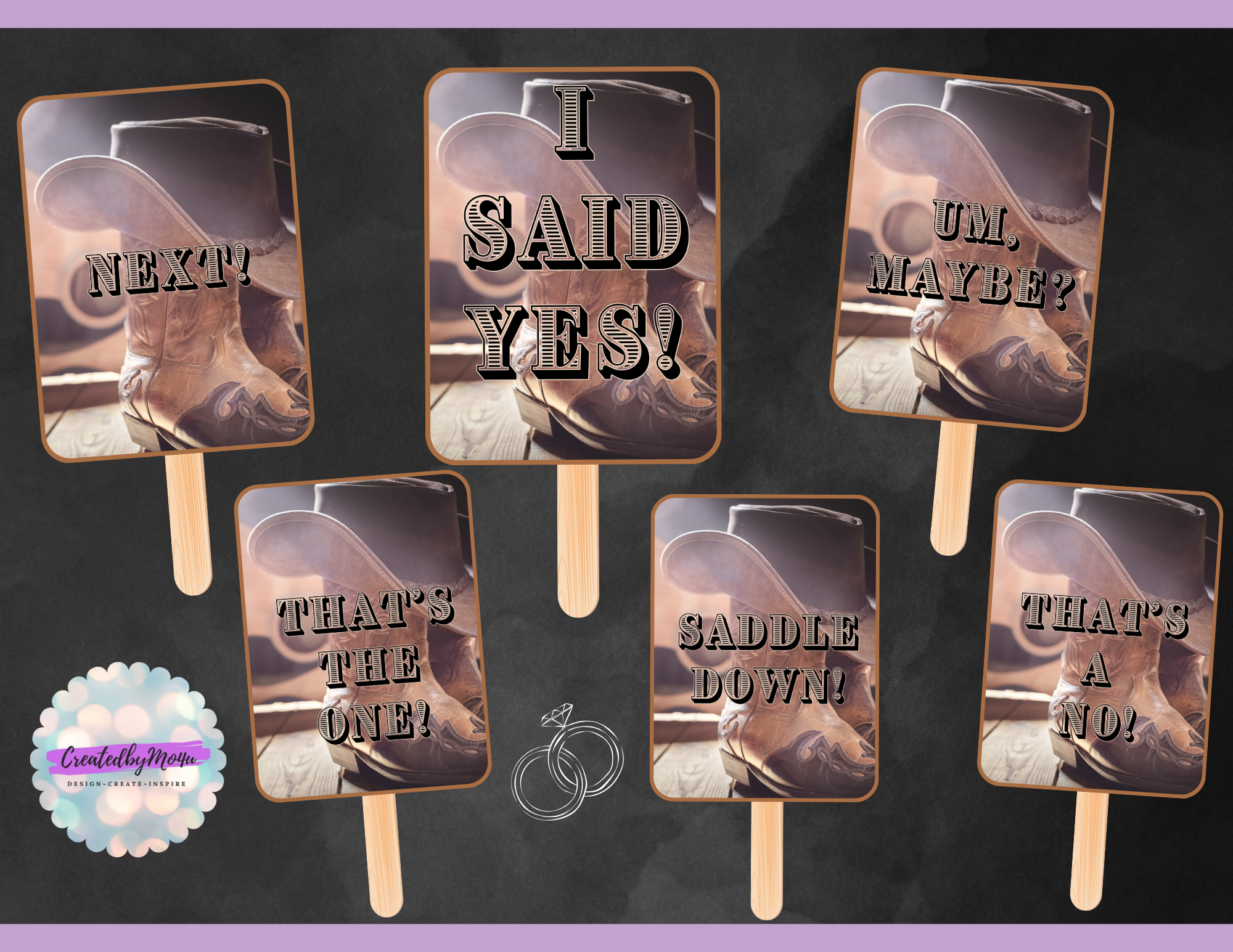 Say Yes to the Dress – Bridal Shopping Paddles - COWGIRL (Digital Download)