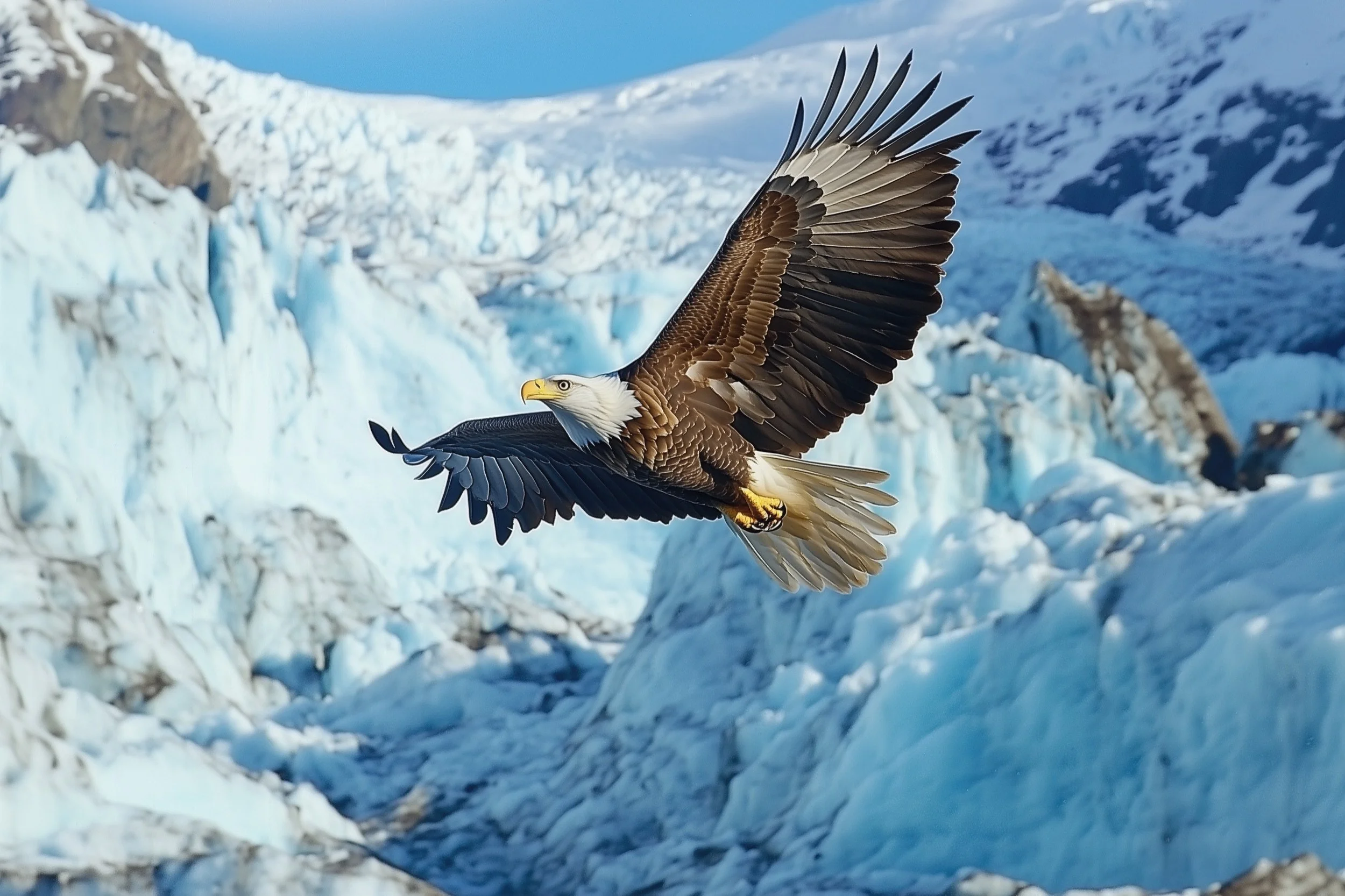 Eagle over Glacier