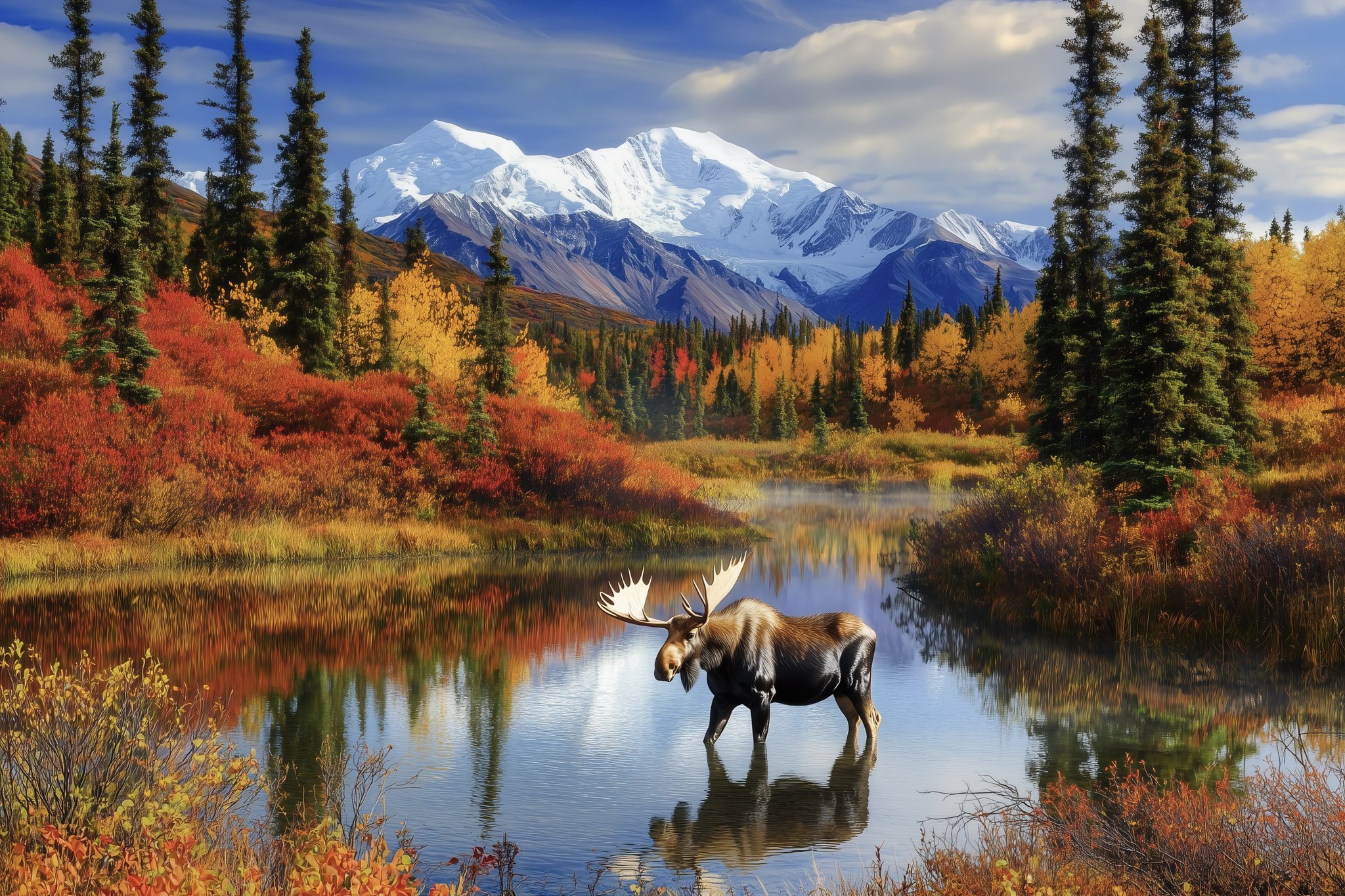 Majestic Denali Moose