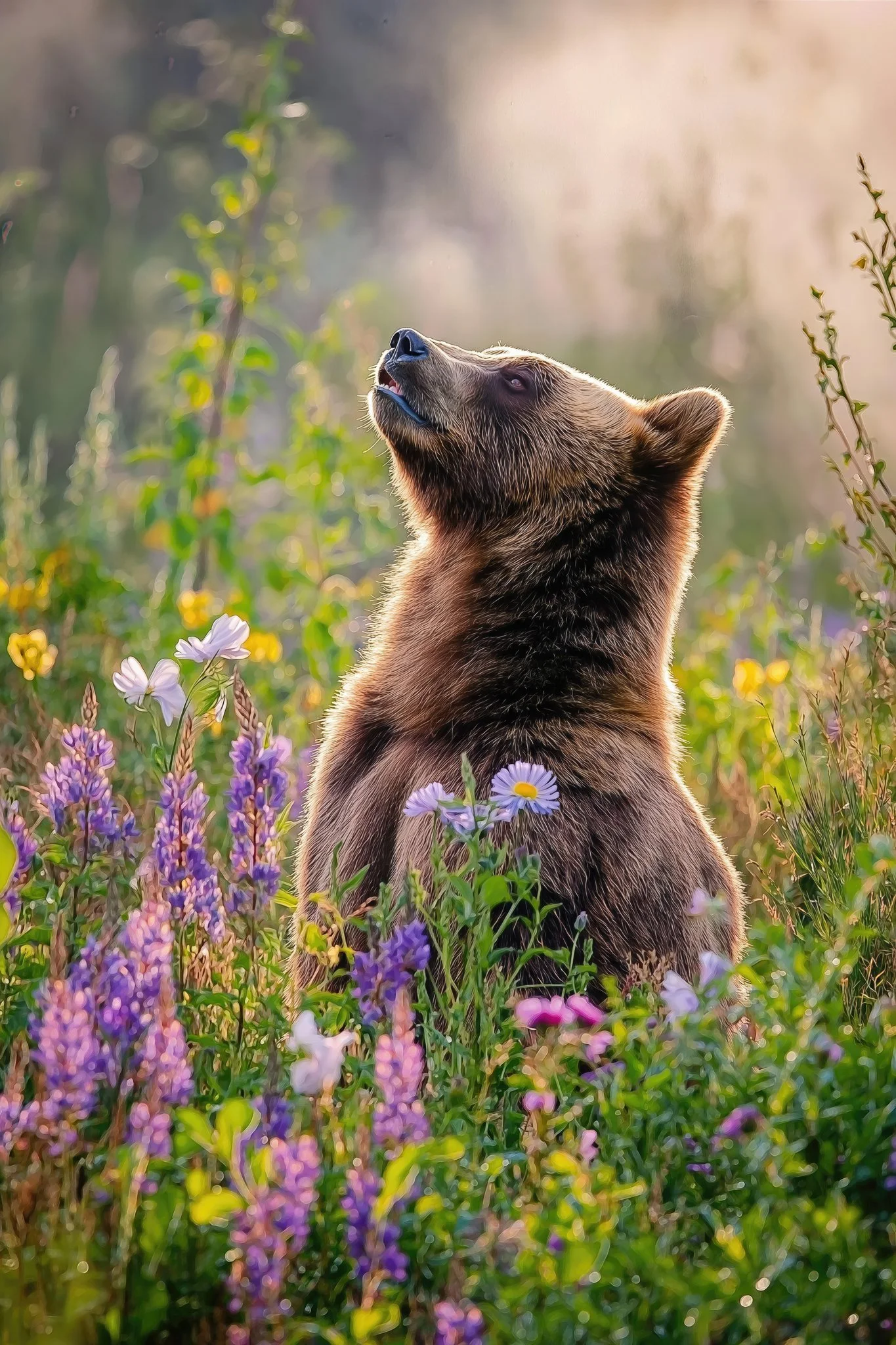Grizzly in Flowers