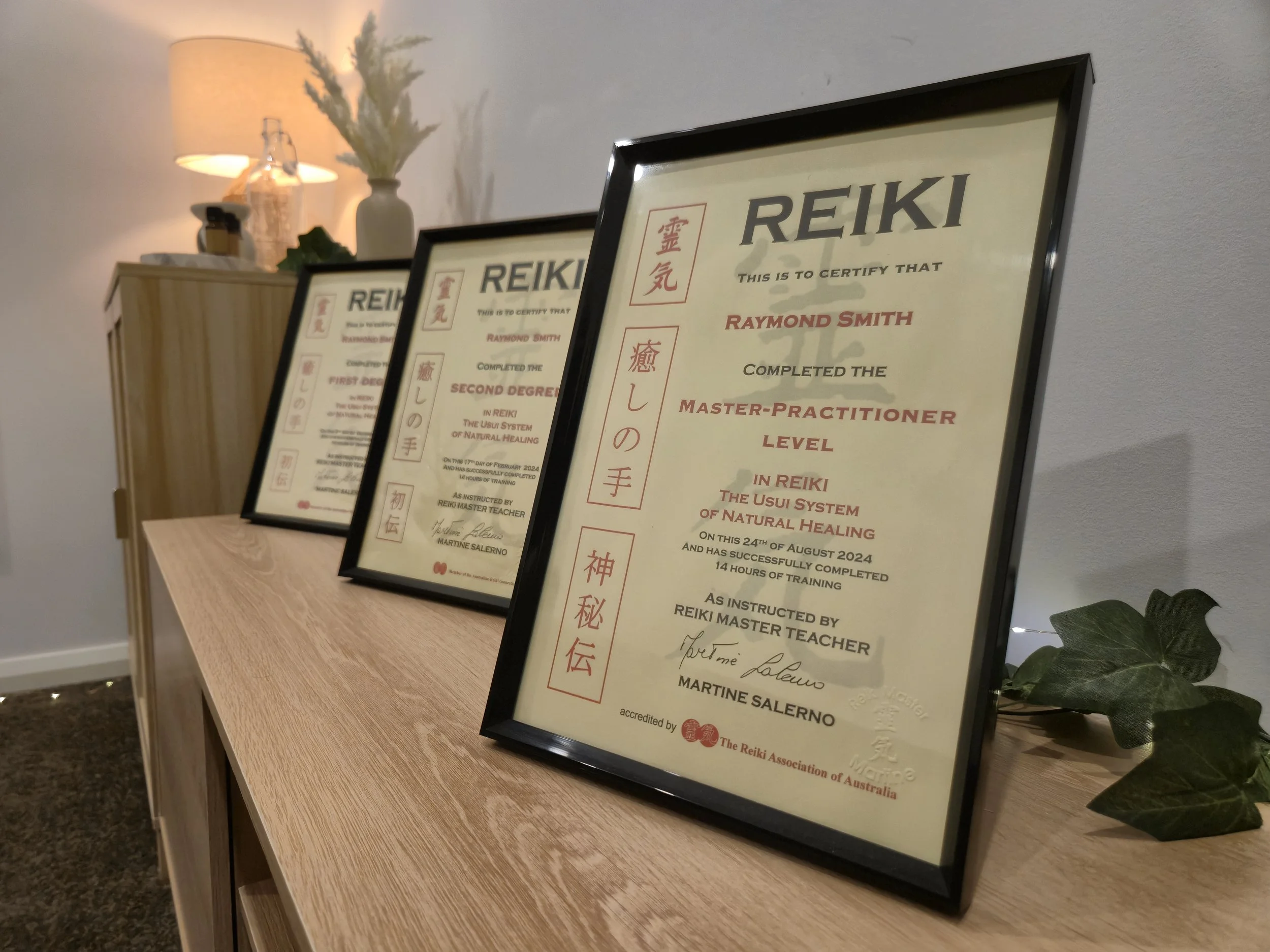 Traditional Usui system Reiki Master practitioner certificate