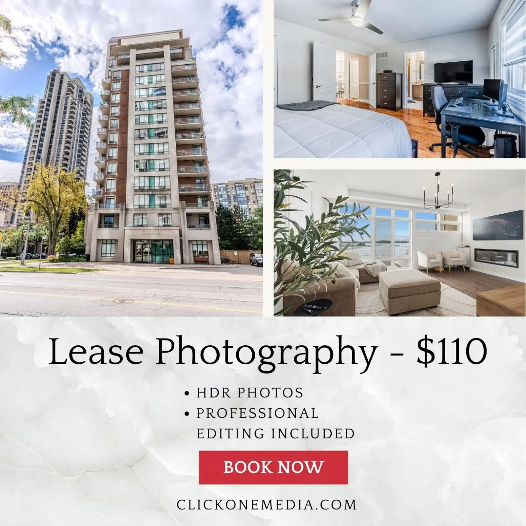 Lease Photos as Low as $110 - www.clickonemedia.com

Former Realtor Providing You With Consistent, Stress Free, Reliable Solutions for Your Listings.

&bull; Lease Photos
&bull; Listing Photos
&bull;&nbsp;Floor Plans
&bull;&nbsp;Drone Photography 
&b