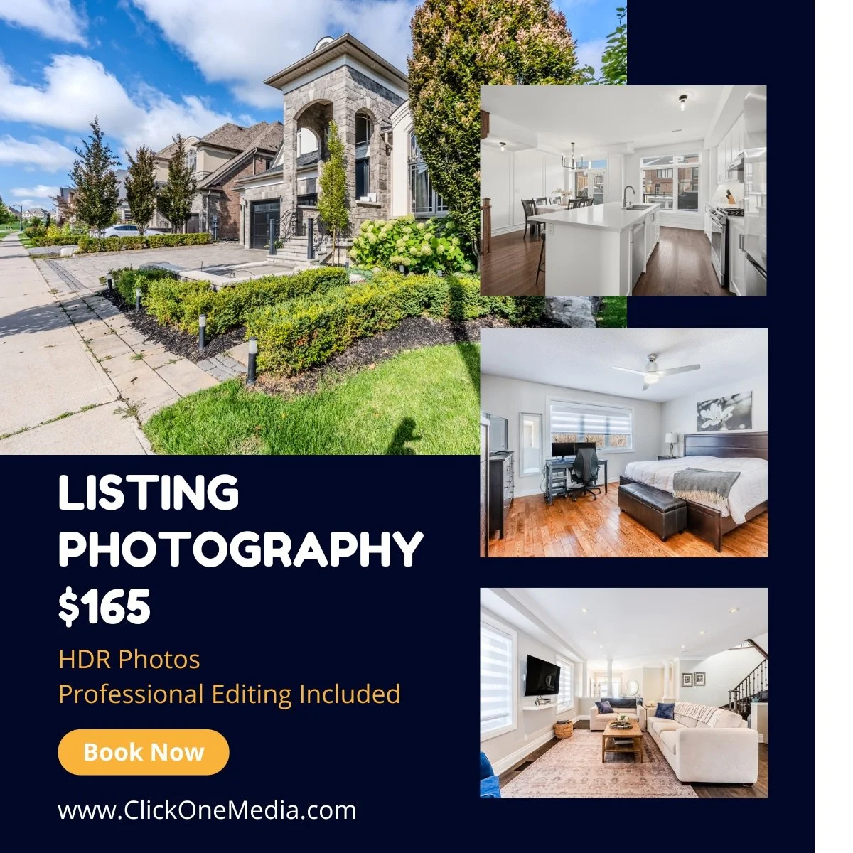 Real Estate Photography www.clickonemedia.com
Lease Photos $110 | Listing $165 
Photos &amp; Floor Plans $250

Former Realtor Providing You With Consistent, Stress Free, Reliable Solutions for Your Listings.

&bull; Lease Photos
&bull; Listing Photos