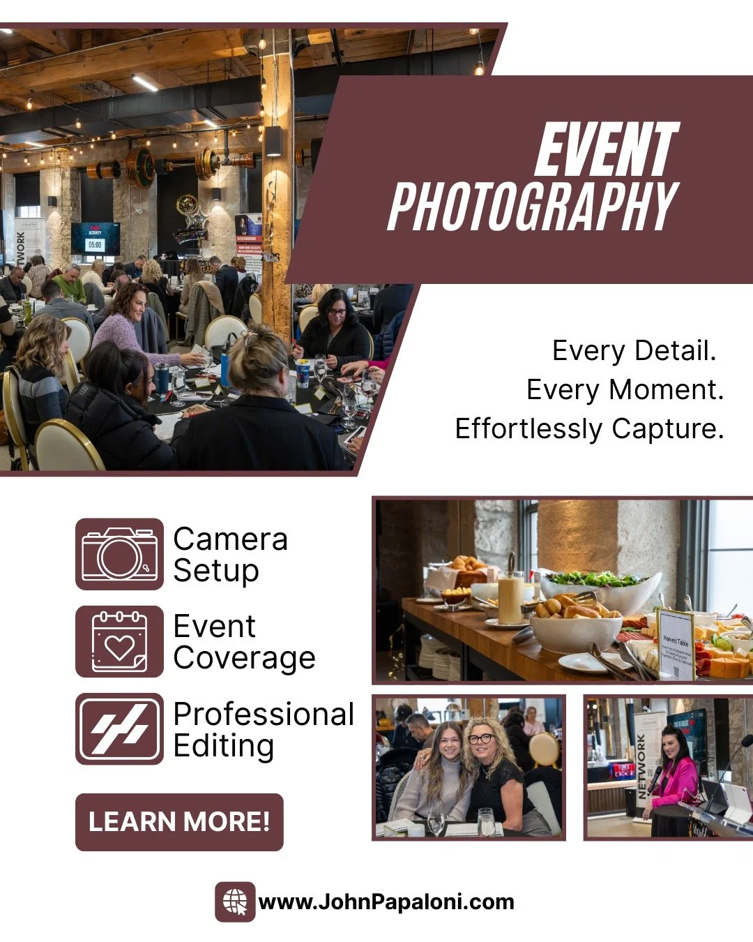 If You Are Looking for a Photographer / Videographer for your Next Event Let's Chat! www.johnpapaloni.com