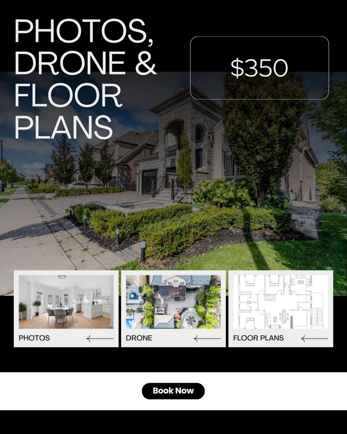 Real Estate Media www.clickonemedia.com 
Photos &bull; Floor Plans &bull; Drone $350

Former Realtor Providing You With Consistent, Stress Free, Reliable Solutions for Your Listings.

&bull; Lease Photos
&bull; Listing Photos
&bull;&nbsp;Floor Plans
