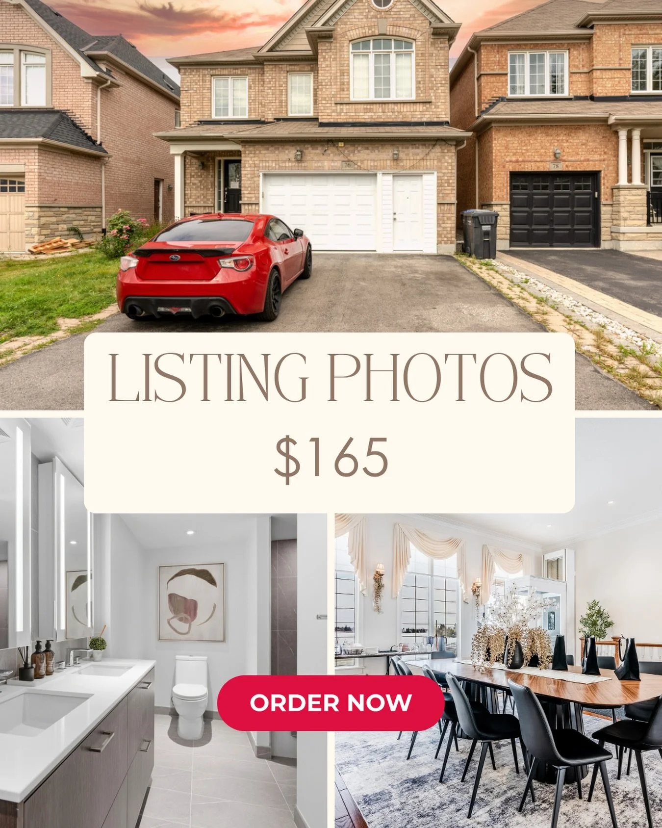 Listing Photos $165 | Book at www.clickonemedia.com

Former Realtor Providing You With Consistent, Stress Free, Reliable Solutions for Your Listings.

&bull; Lease Photos (HDR)
&bull; Listing Photos (HDR)
&bull;&nbsp;Floor Plans
&bull;&nbsp;Drone Pho