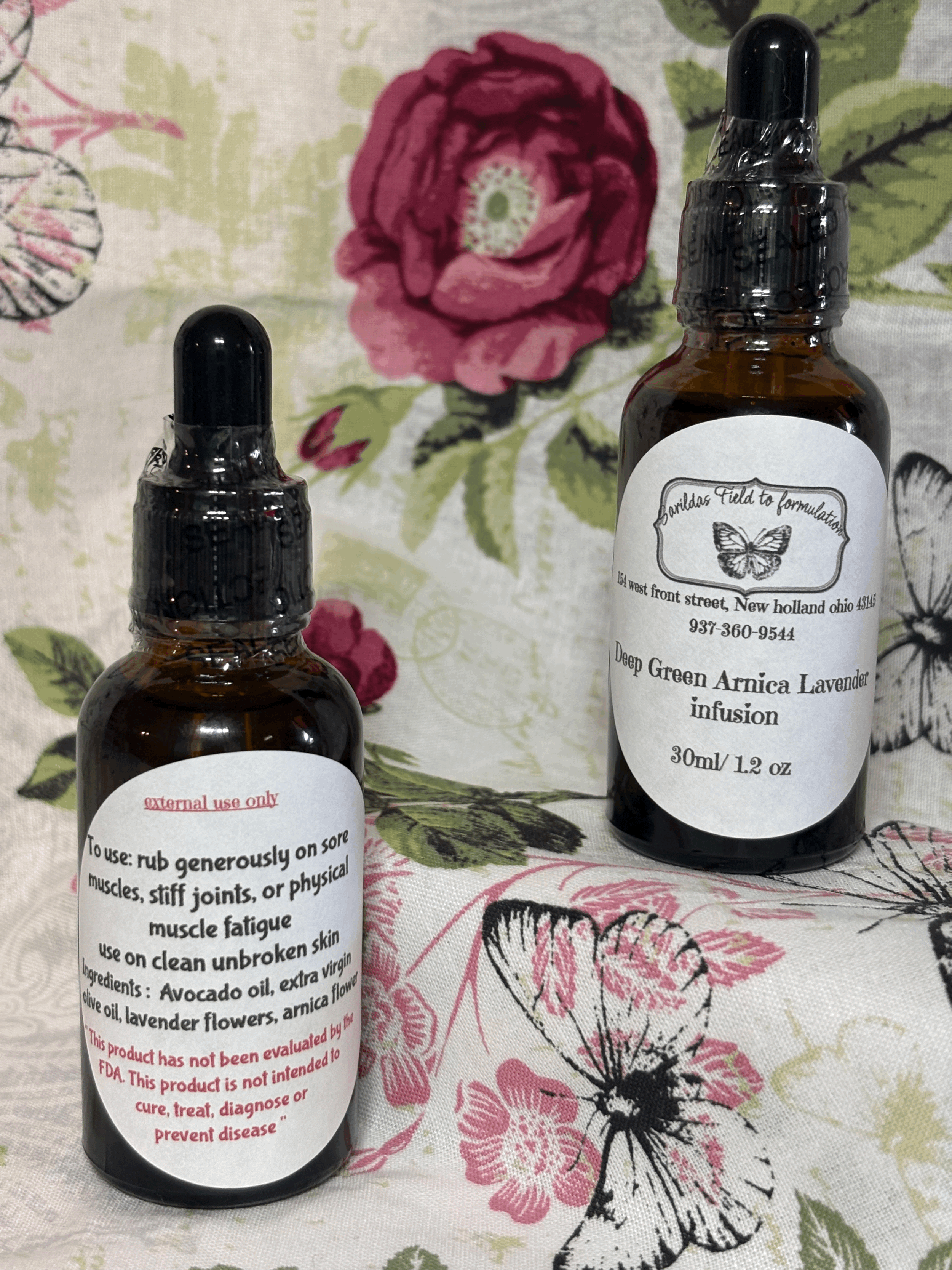Deep green Arnica and Lavender Infusion