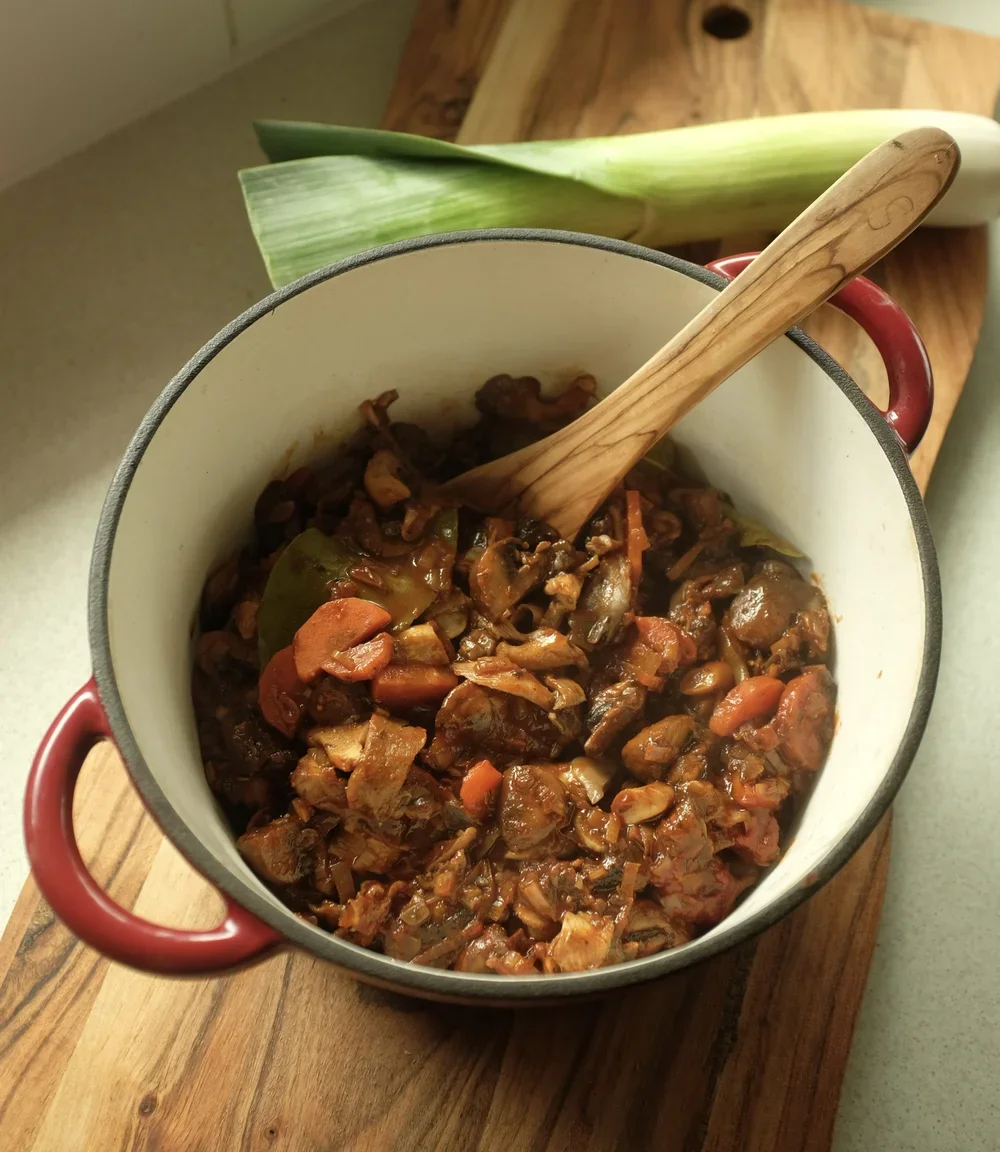 Red Wine Mushroom Ragu + Fettuicine