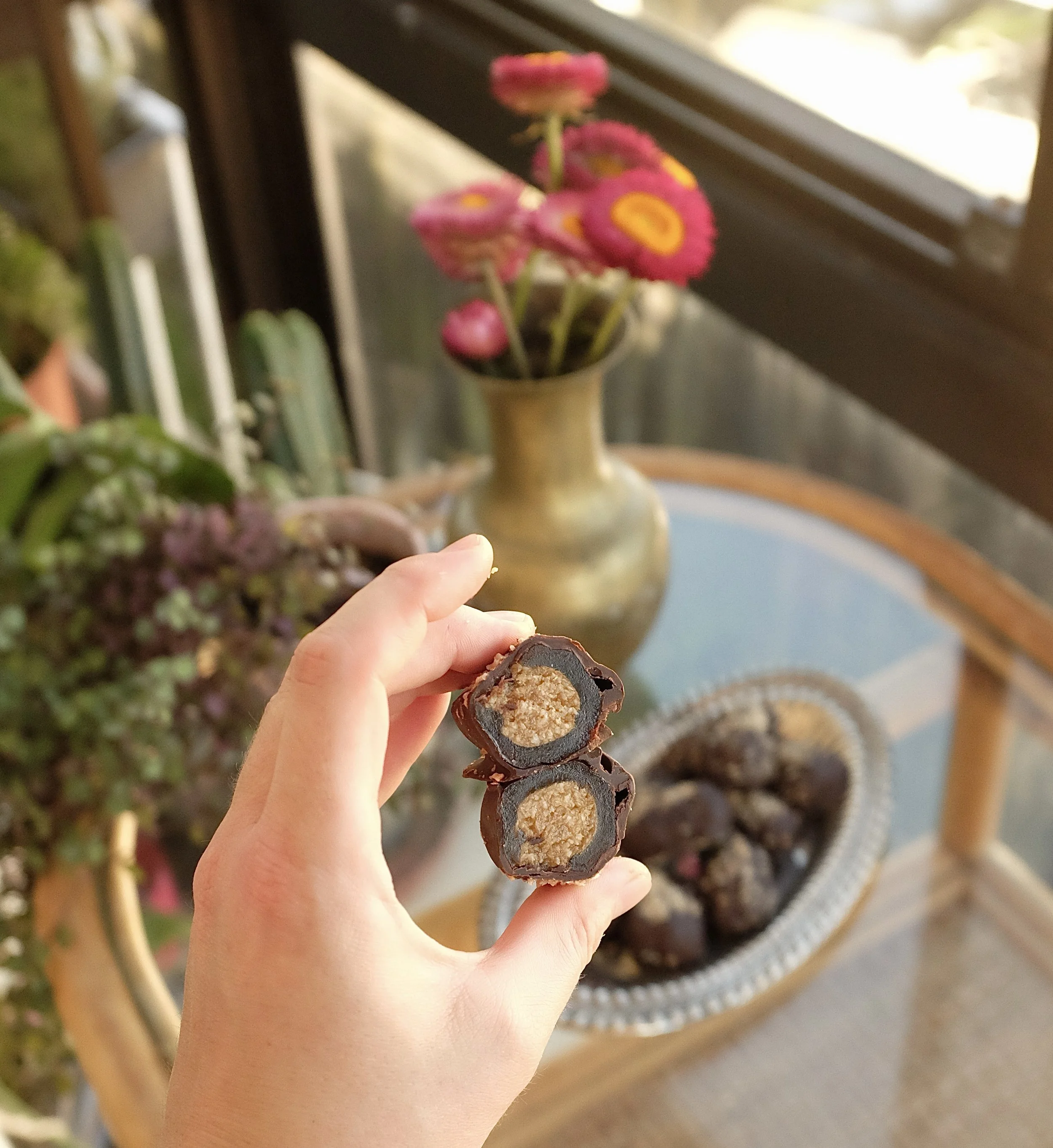 Chocolate Tahini + Coconut Dates