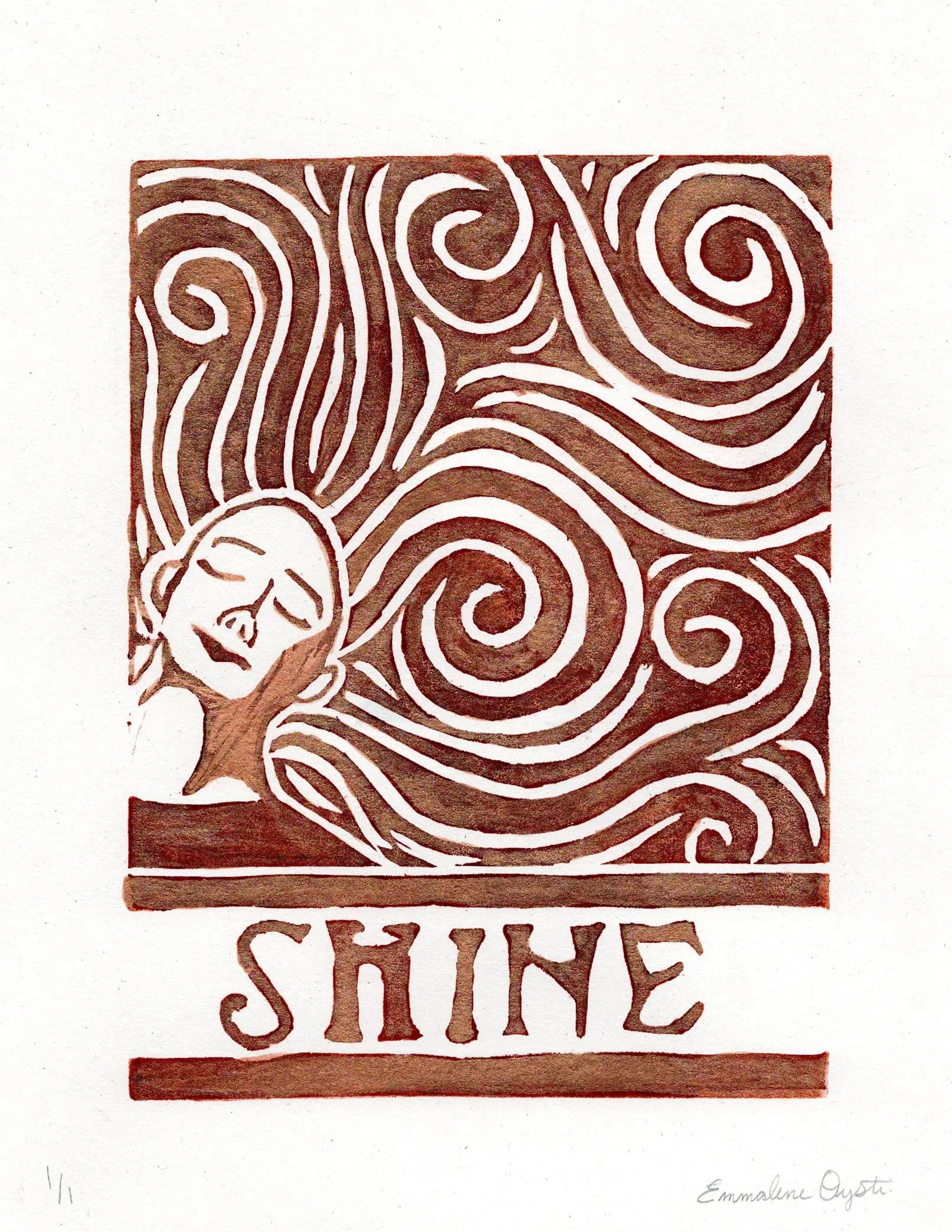 Shine, Block Print, 2024.