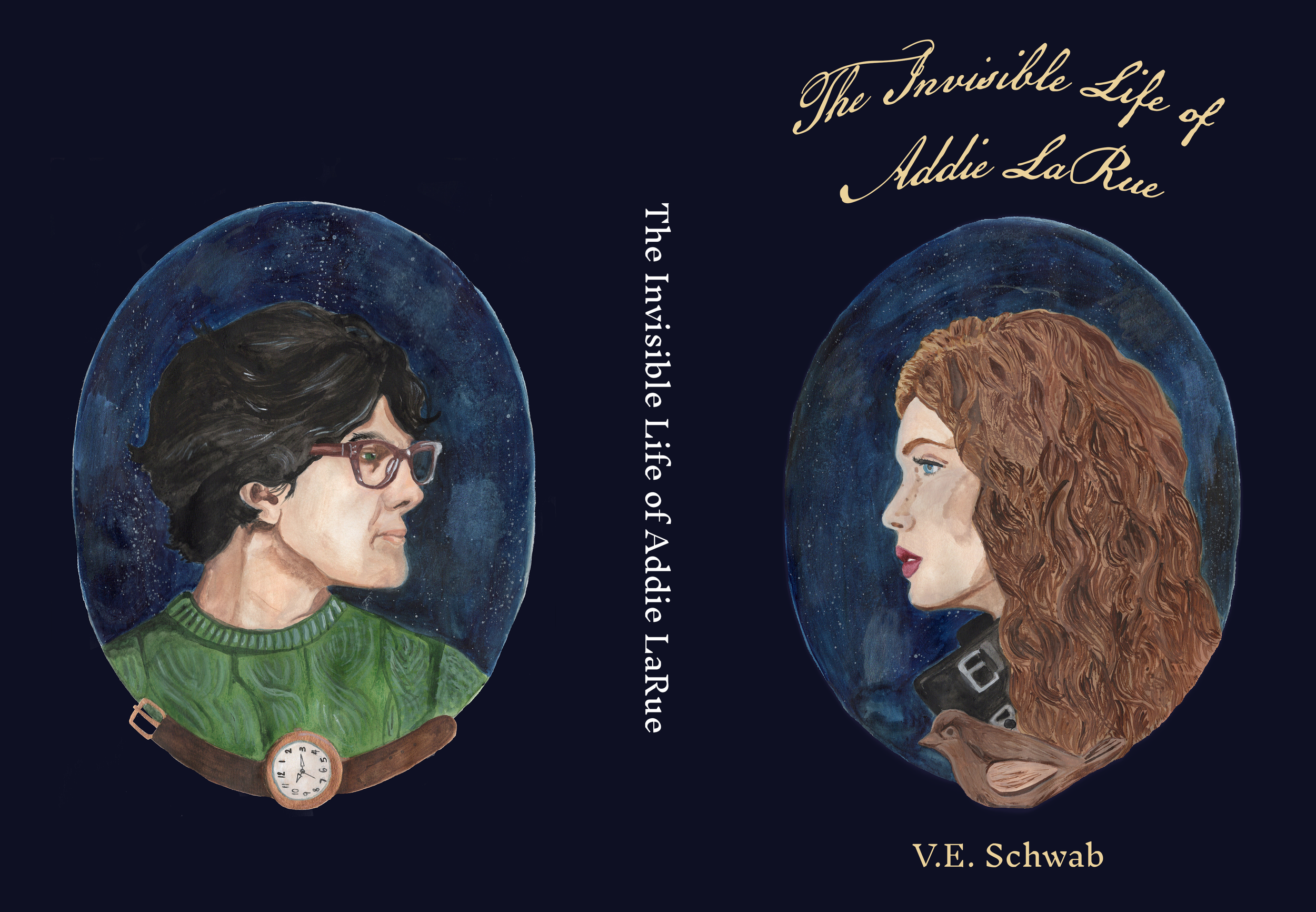 The Invisible Life of Addie LaRue cover concept, Mixed Media Portrait Dipytch, 2022-2026.