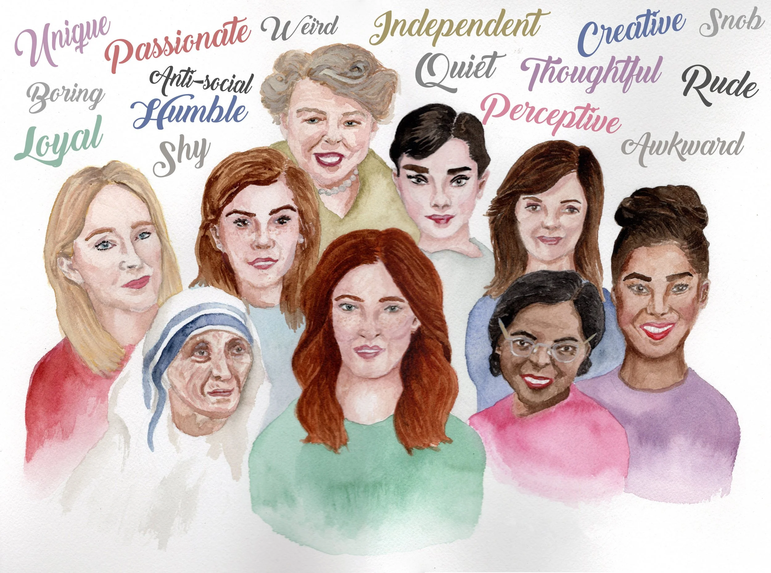 Quiet Girls, Mixed Media, 2019, Featured on Girl Museum website in 2020.