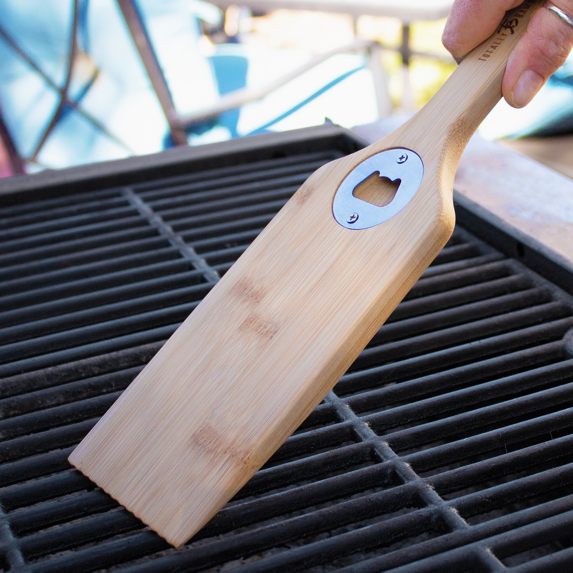 Bristle-Free Bbq Grill Scraper with Bottle Opener