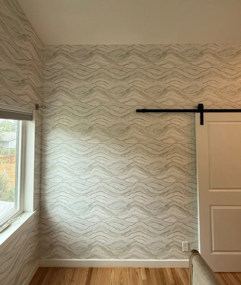 Modern accent wall wallpaper installation in Boulder, CO