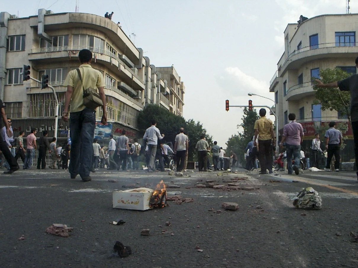 Scenes from the Iranian Green Movement protests, documenting public demonstrations in Iran — photo by Farhad Rajabali