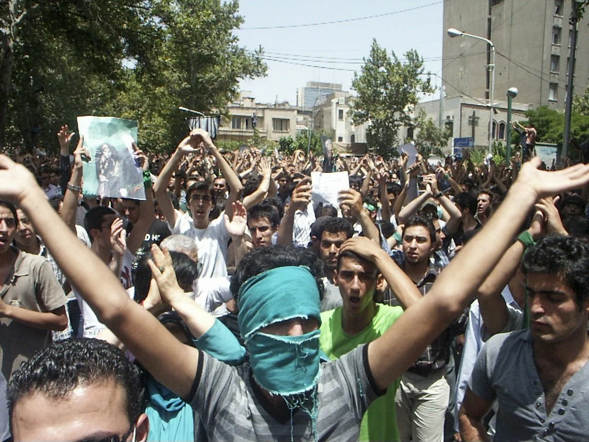Scenes from the Iranian Green Movement protests, documenting public demonstrations in Iran — photo by Farhad Rajabali