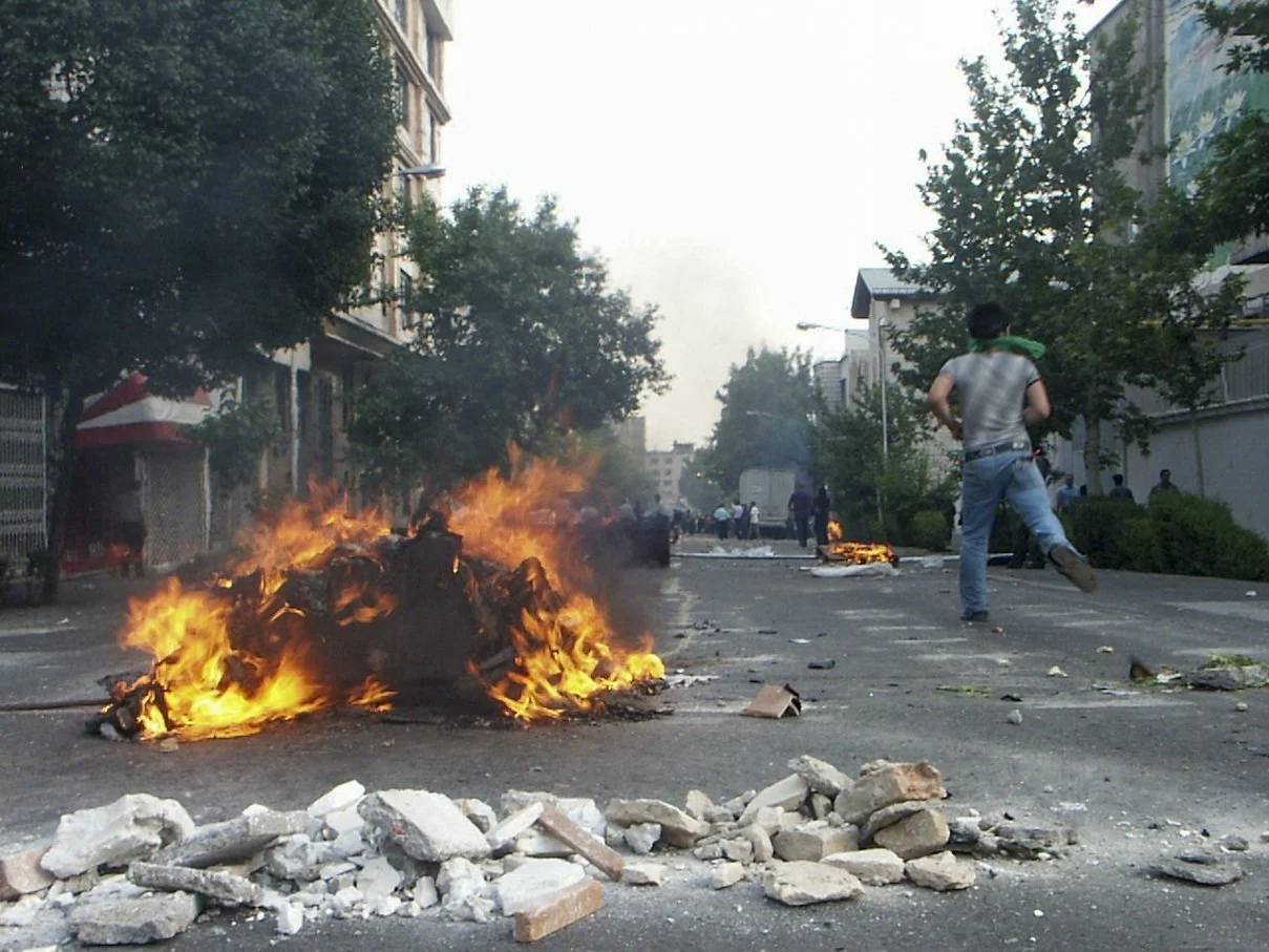 Scenes from the Iranian Green Movement protests, documenting public demonstrations in Iran — photo by Farhad Rajabali